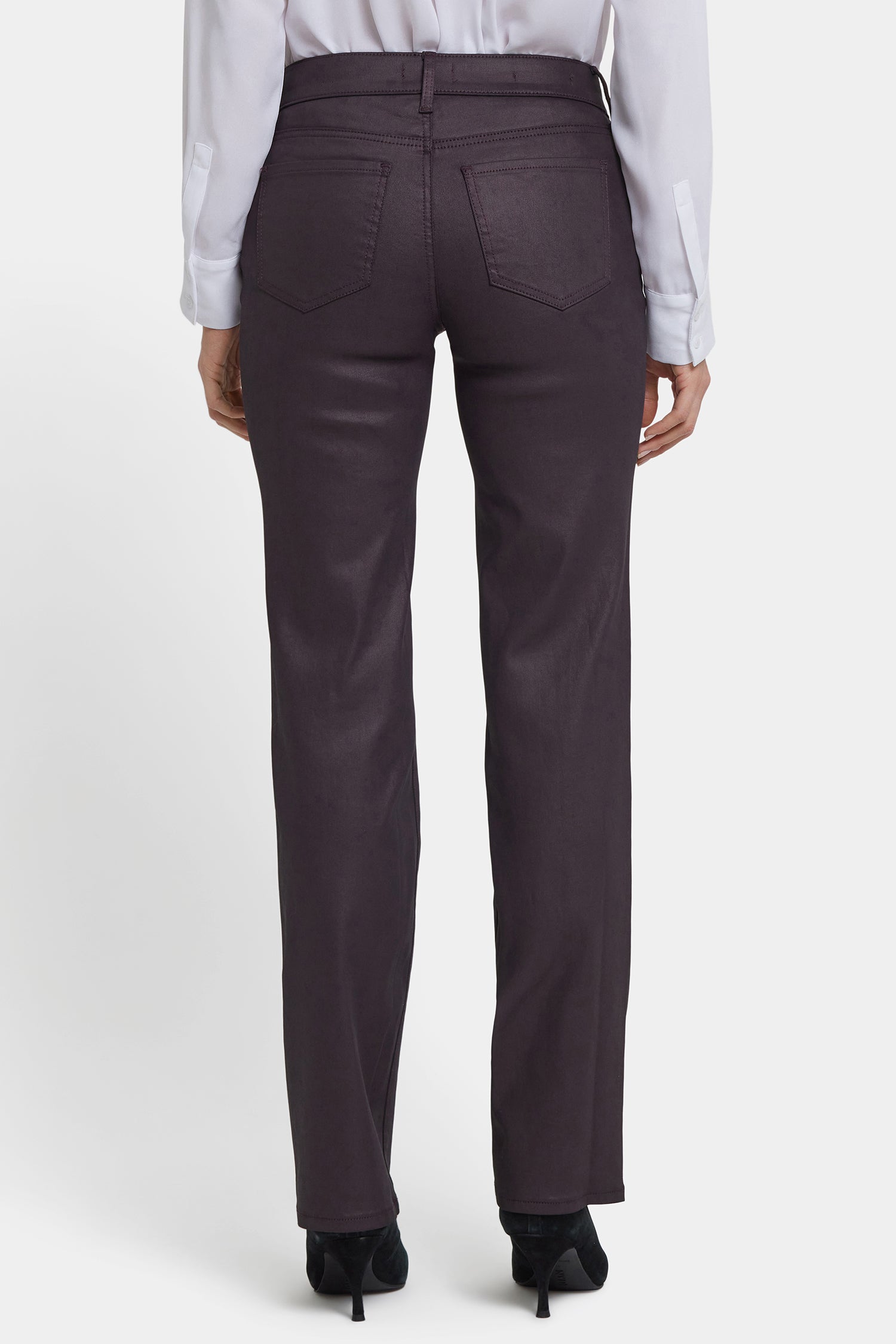 NYDJ Coated Marilyn Straight Jeans  - Fig Coated