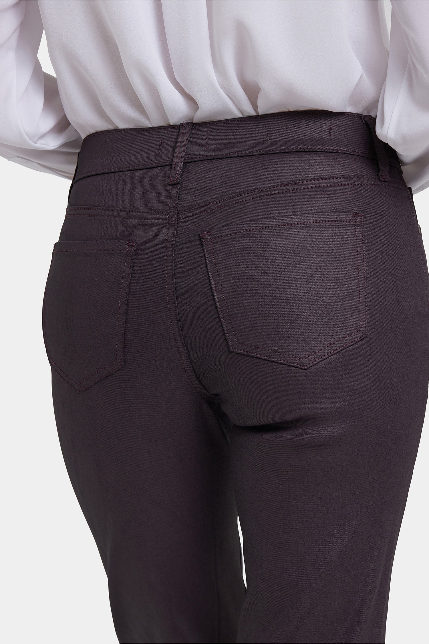 NYDJ Coated Marilyn Straight Jeans  - Fig Coated