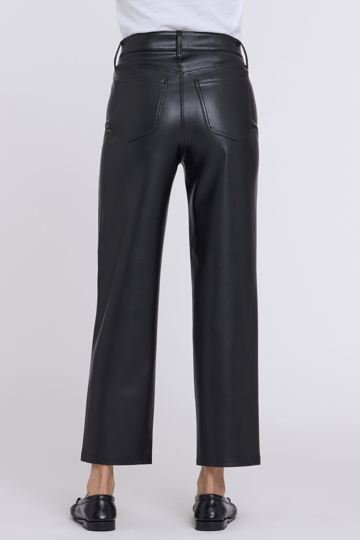 NYDJ Faux Leather Kasey Stovepipe Pants Sculpt-Her™ Collection - Black