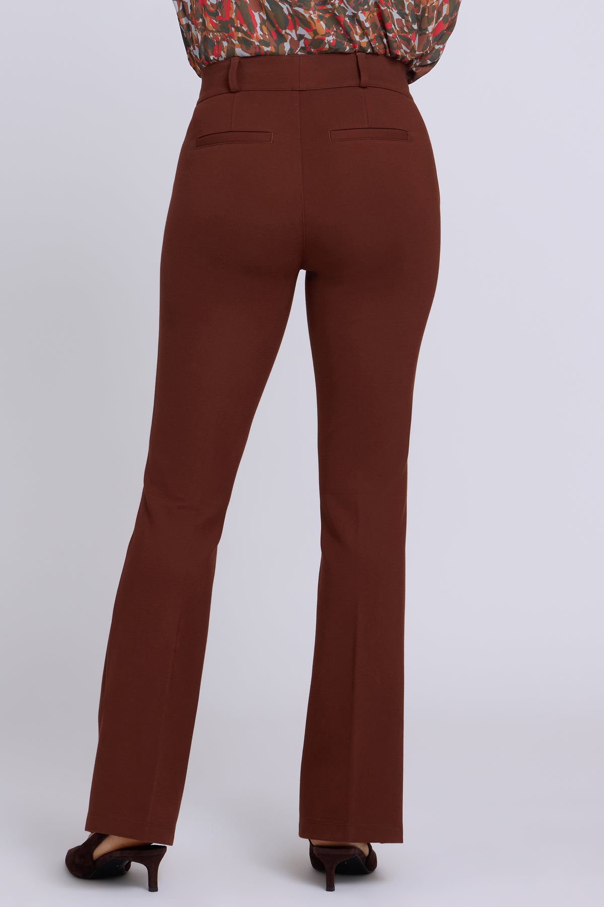 NYDJ Pull-On Flared Trouser Pants Sculpt-Her™ Collection - Chocolate Fondant