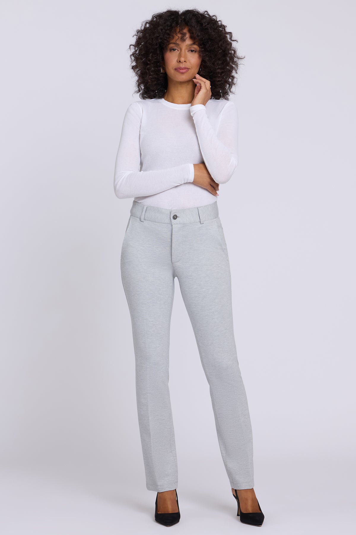 NYDJ Classic Trouser Pants Sculpt-Her™ Collection - Heather Grey