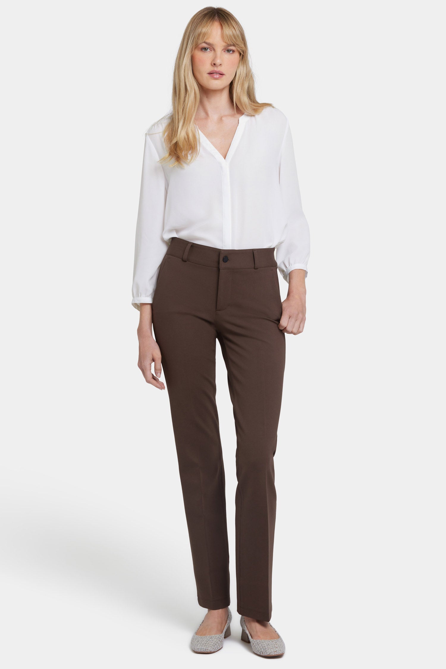 NYDJ Classic Trouser Pants Sculpt-Her™ Collection - Coffee Bean