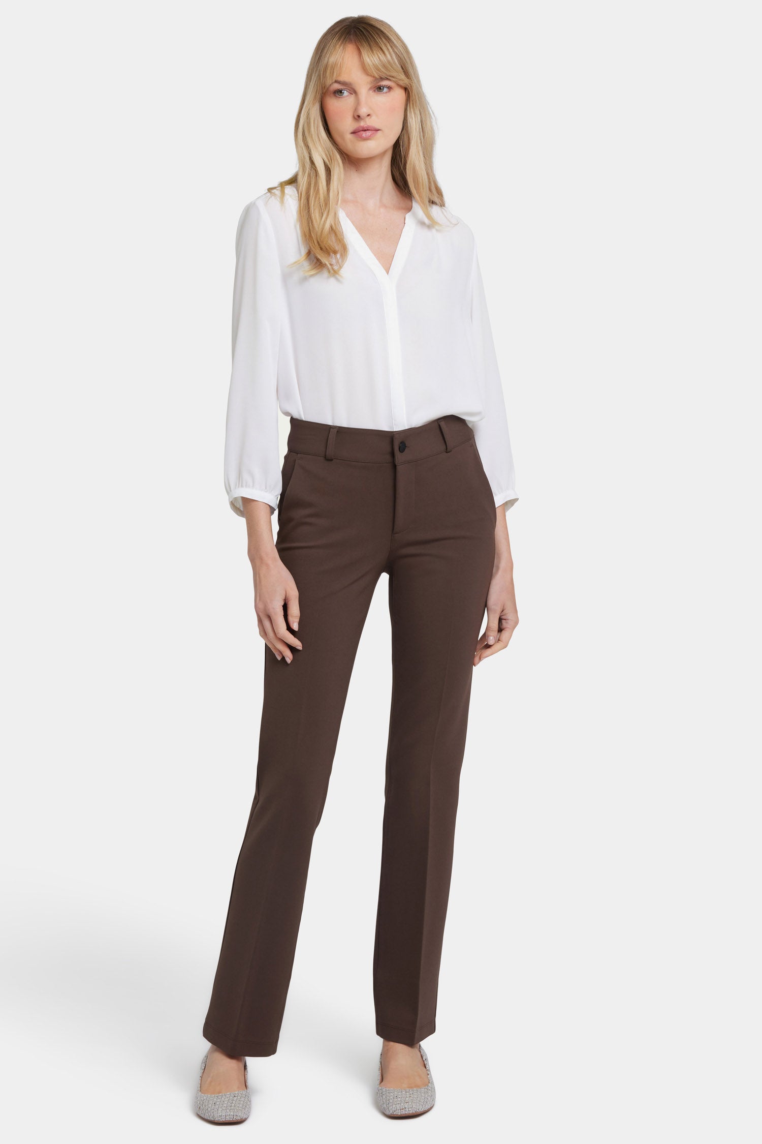 NYDJ Classic Trouser Pants Sculpt-Her™ Collection - Coffee Bean