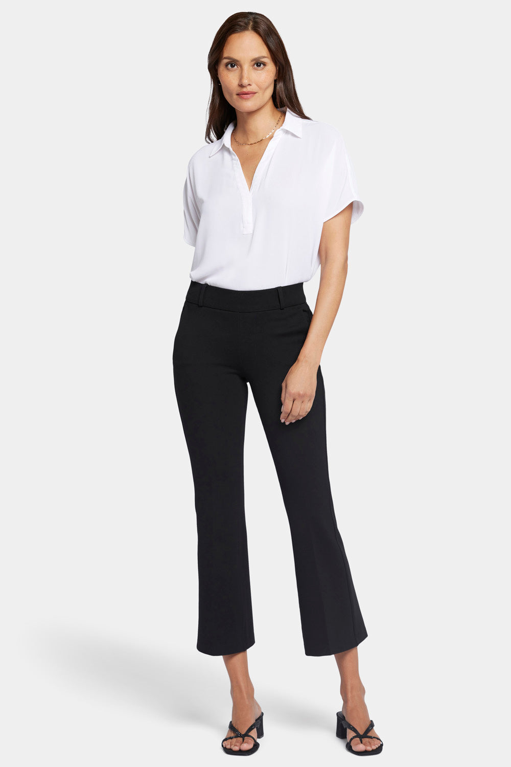 NYDJ Pull-On Flared Ankle Trouser Pants Sculpt-Her™ Collection - Black
