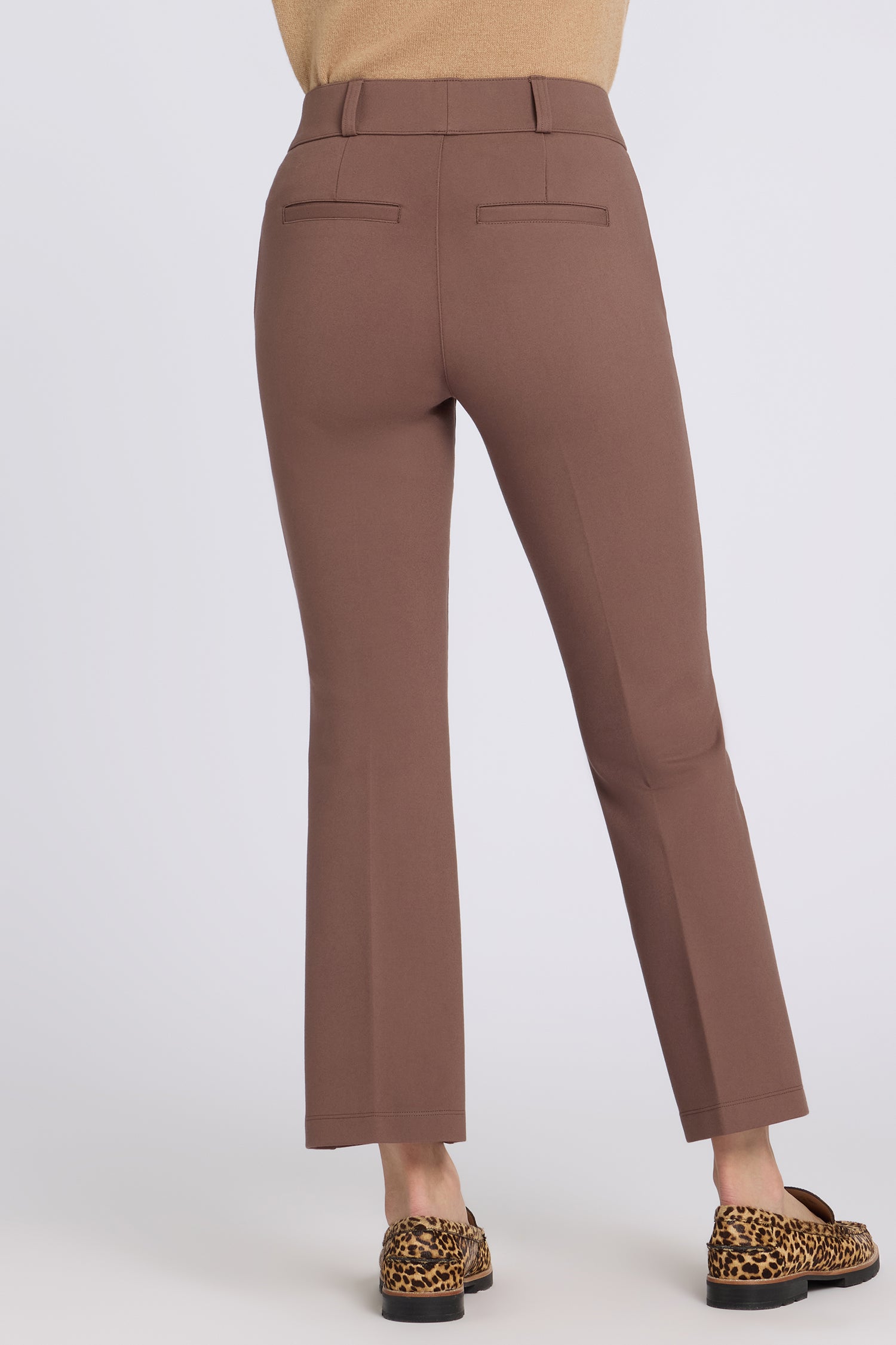 NYDJ Pull-On Flared Ankle Trouser Pants Sculpt-Her™ Collection - Deep Taupe