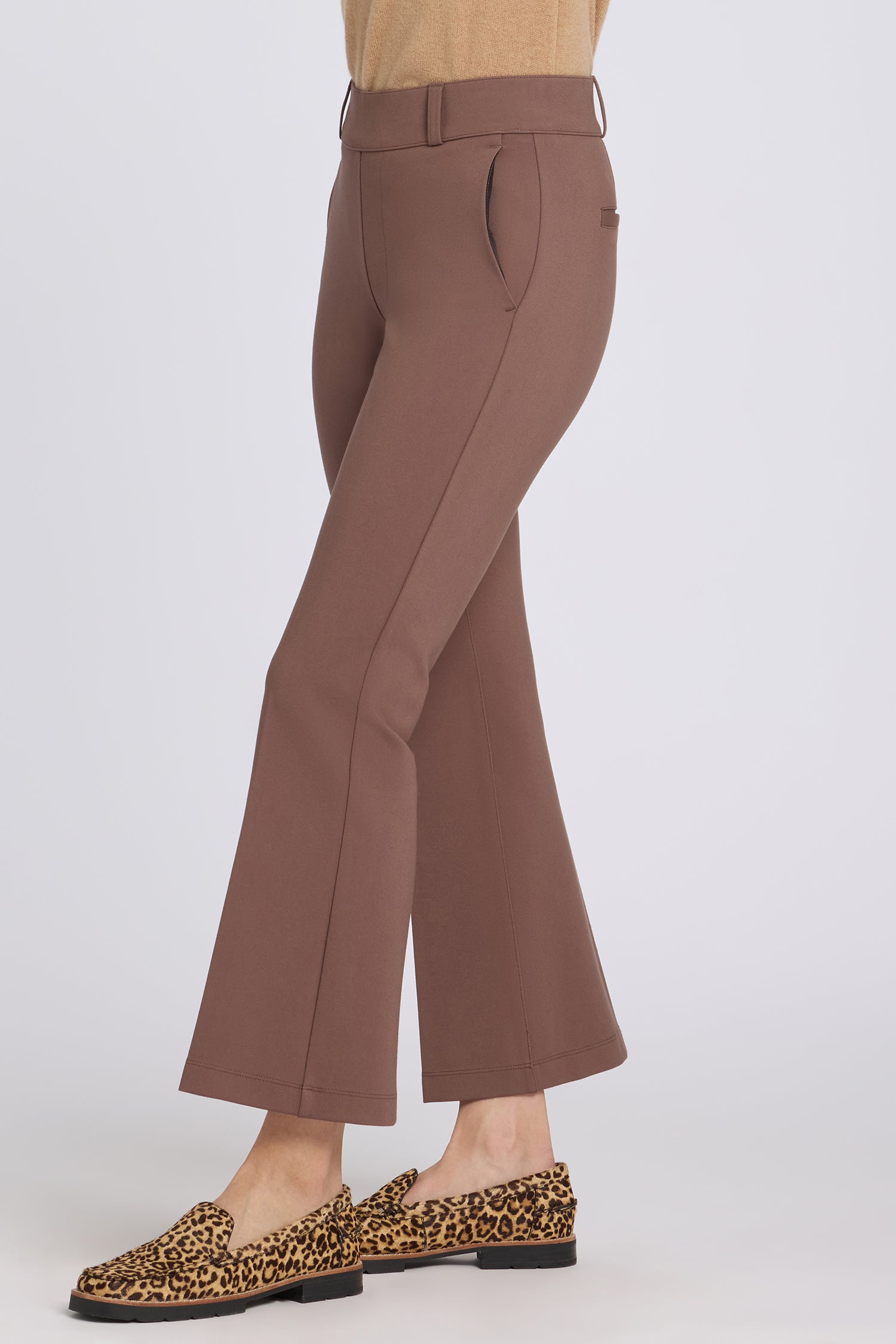 NYDJ Pull-On Flared Ankle Trouser Pants Sculpt-Her™ Collection - Deep Taupe