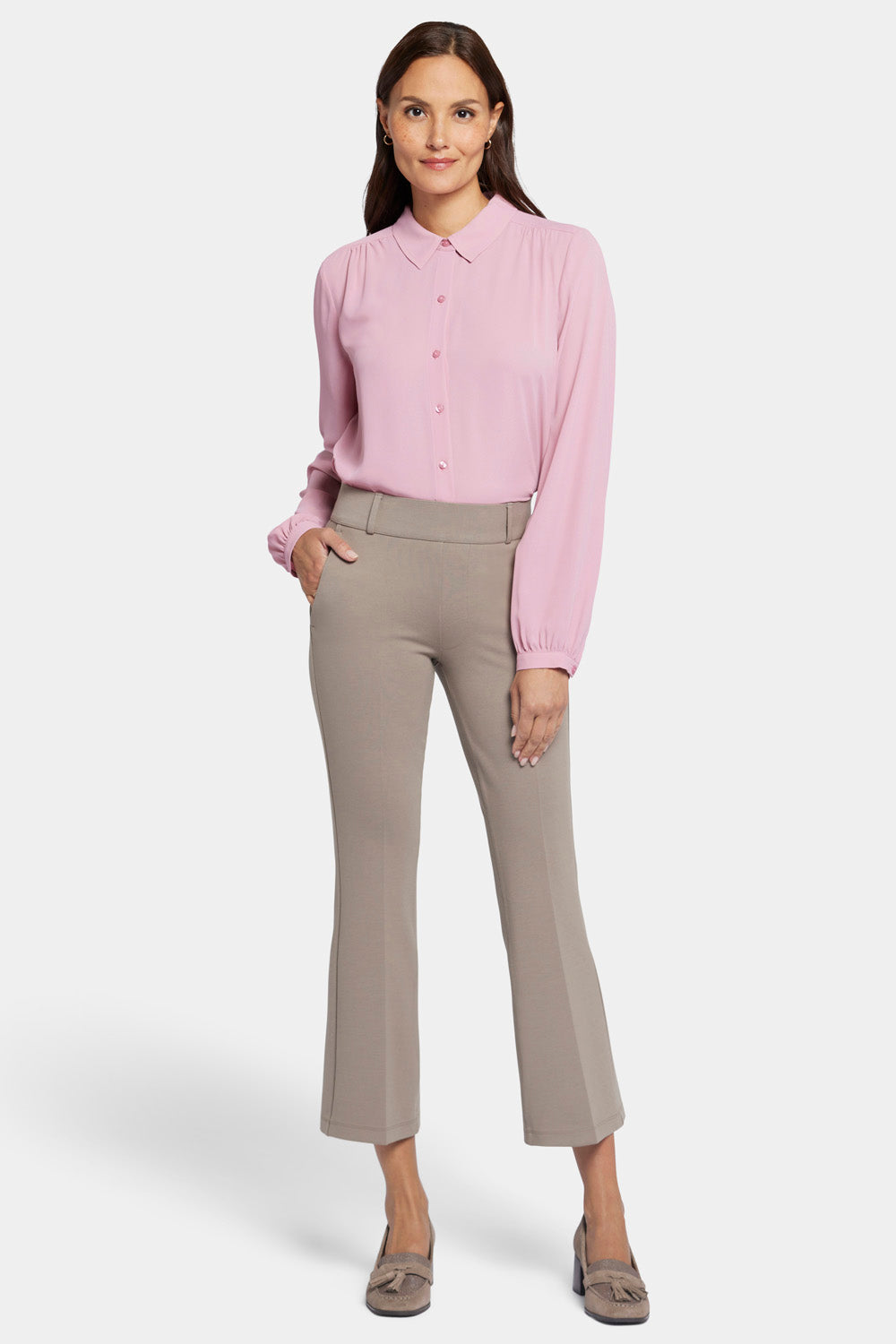 NYDJ Pull-On Flared Ankle Trouser Pants Sculpt-Her™ Collection - Saddlewood
