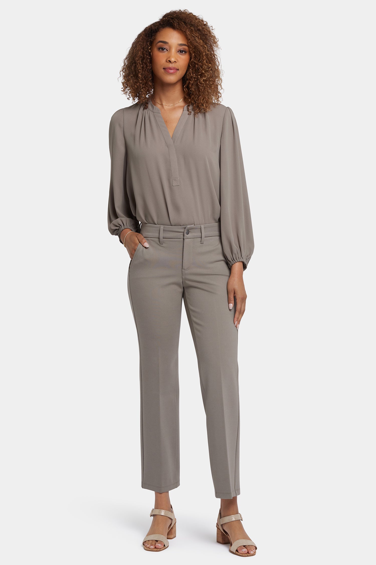 NYDJ Straight Trouser Pants Sculpt-Her™ Collection - Saddlewood