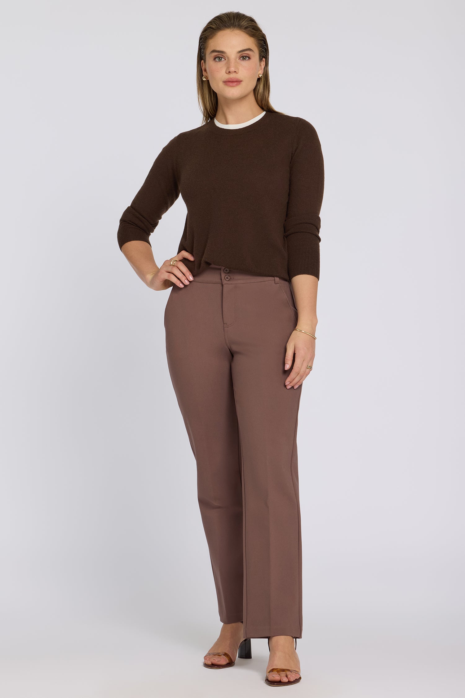 NYDJ Bella Trouser Pants Sculpt-Her™ Collection - Deep Taupe