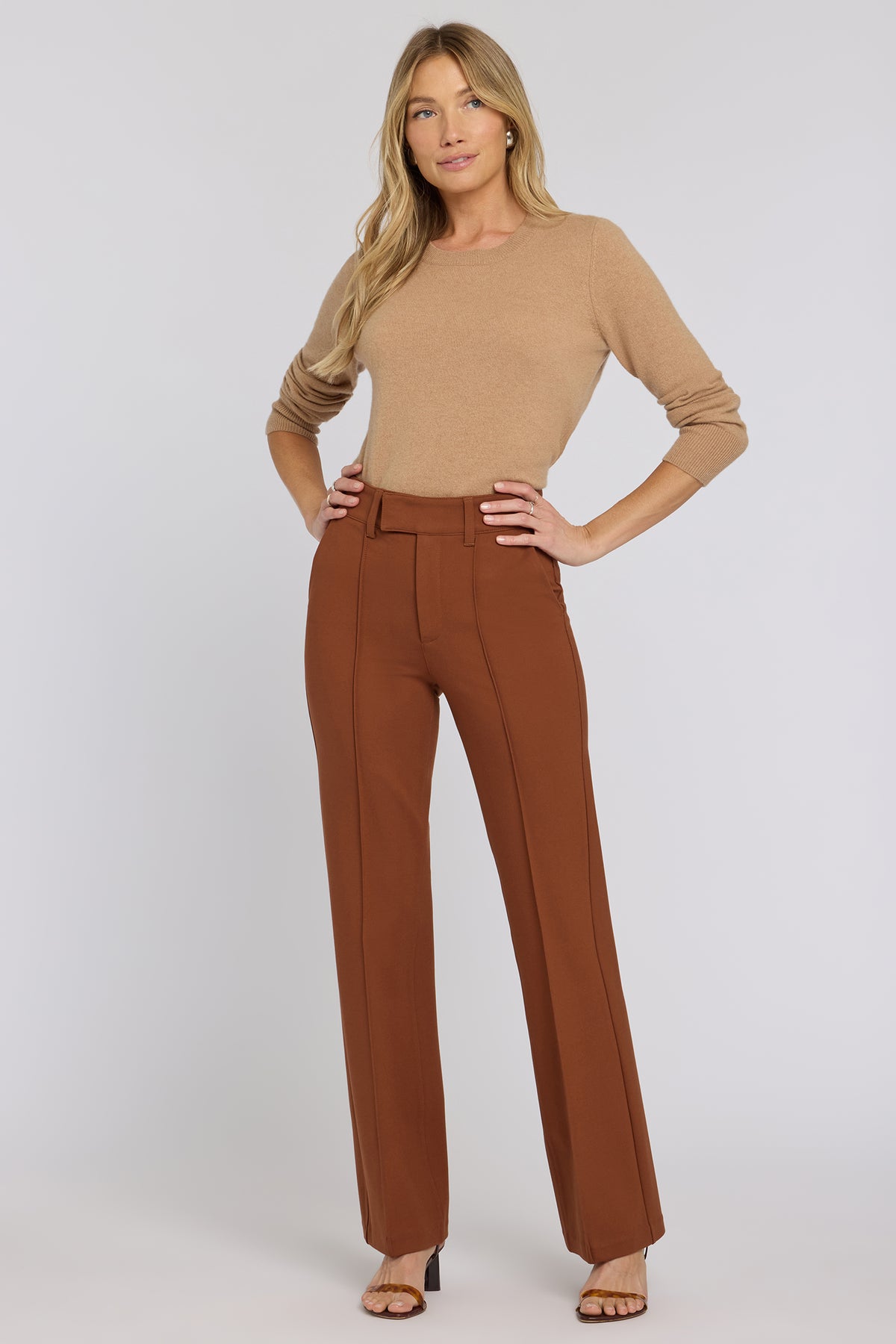NYDJ High Rise Bootcut Trouser Pants Sculpt-Her™ Collection - Mocha Bisque