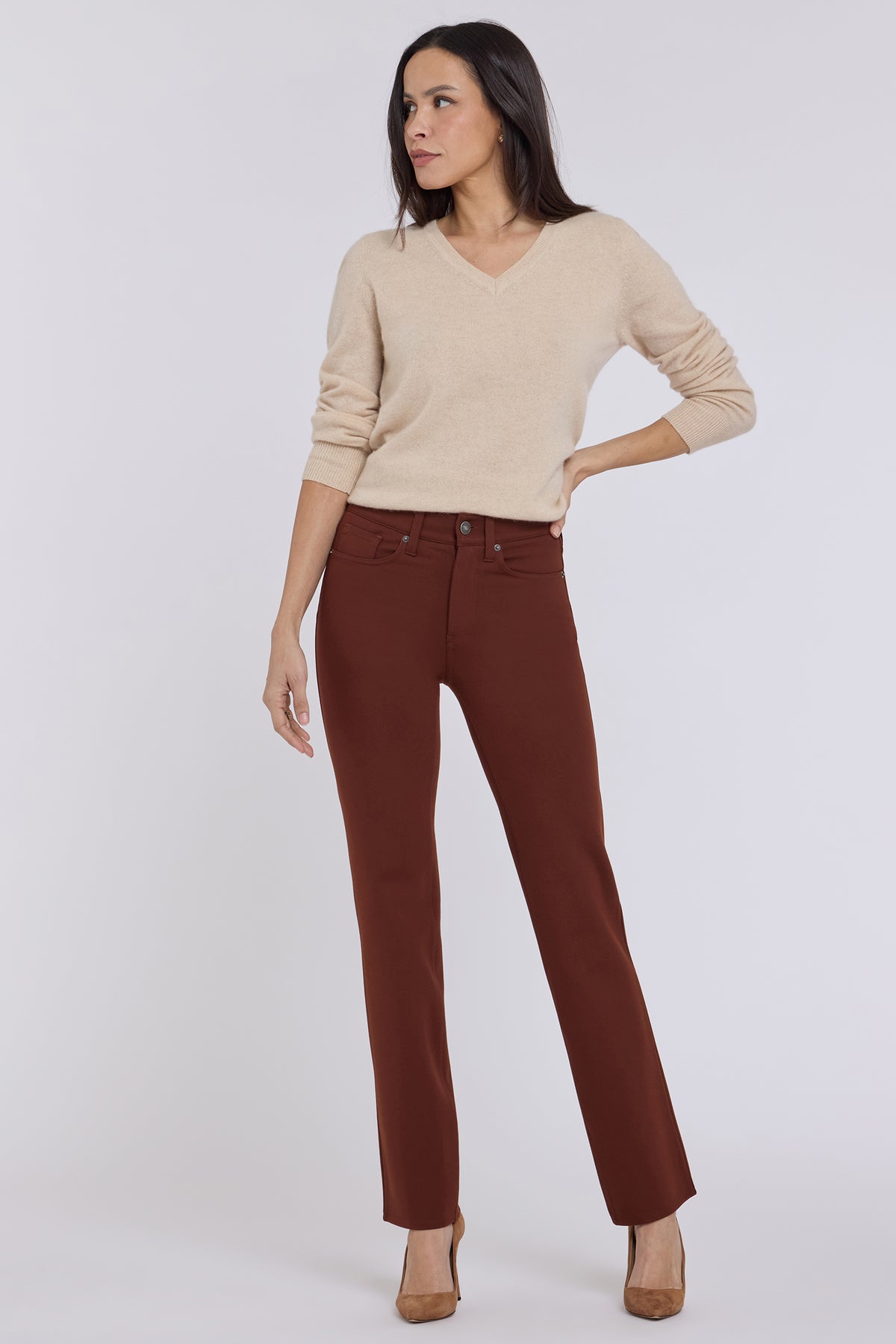 NYDJ Marilyn Straight Pants Sculpt-Her™ Collection - Chocolate Fondant