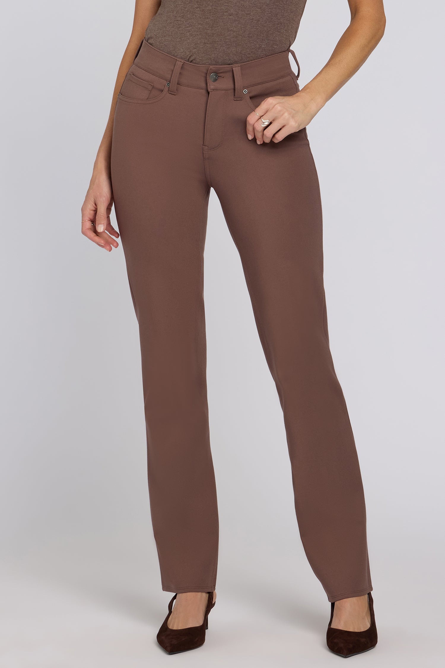 NYDJ Marilyn Straight Pants Sculpt-Her™ Collection - Deep Taupe