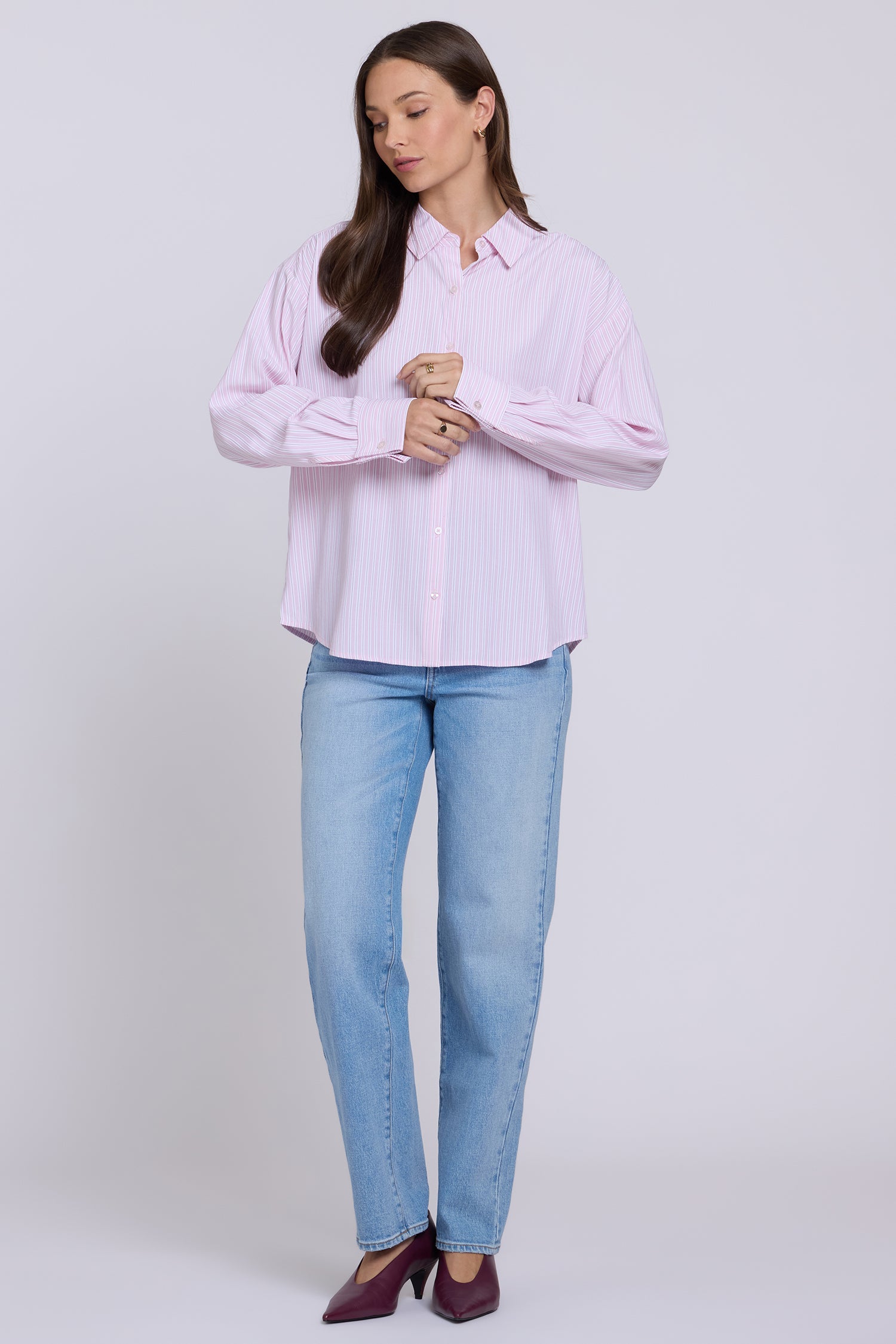 NYDJ Daphne Shirt  - Gardenia Stripe