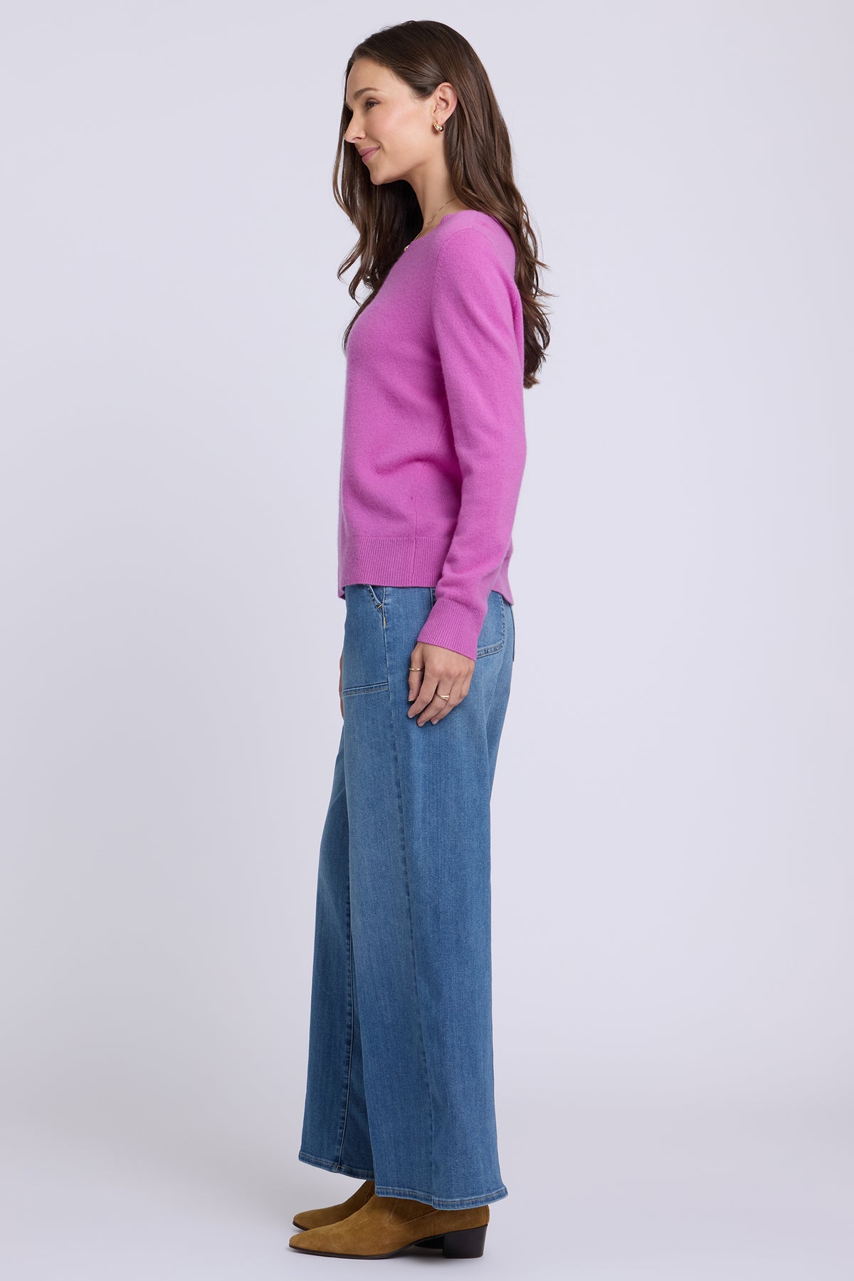 NYDJ Cashmere Essential Crewneck Sweater  - Dewberry