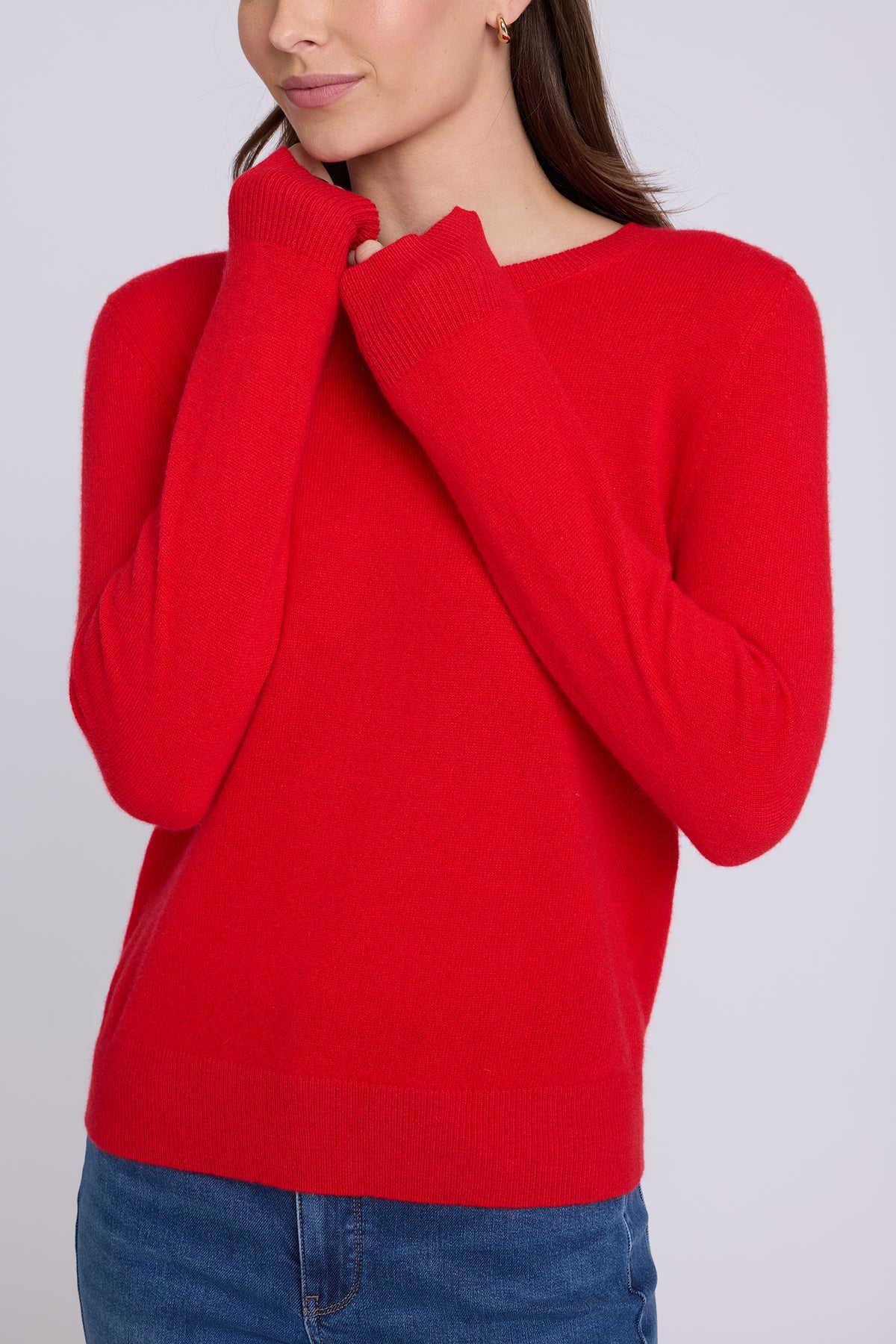 NYDJ Cashmere Essential Crewneck Sweater  - Passion