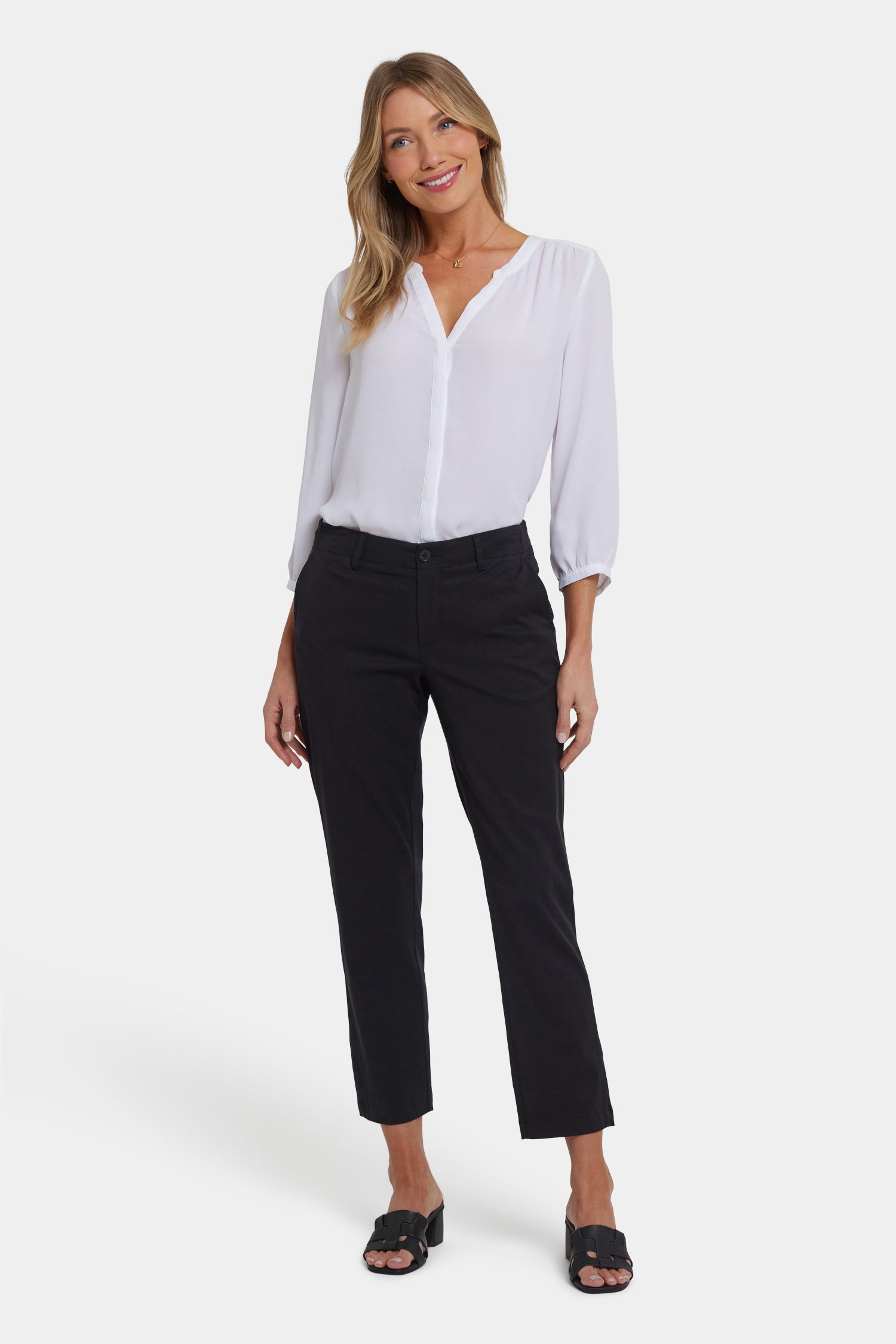 NYDJ Easy-Fit Ankle Trouser Pants In Stretch Twill - Black