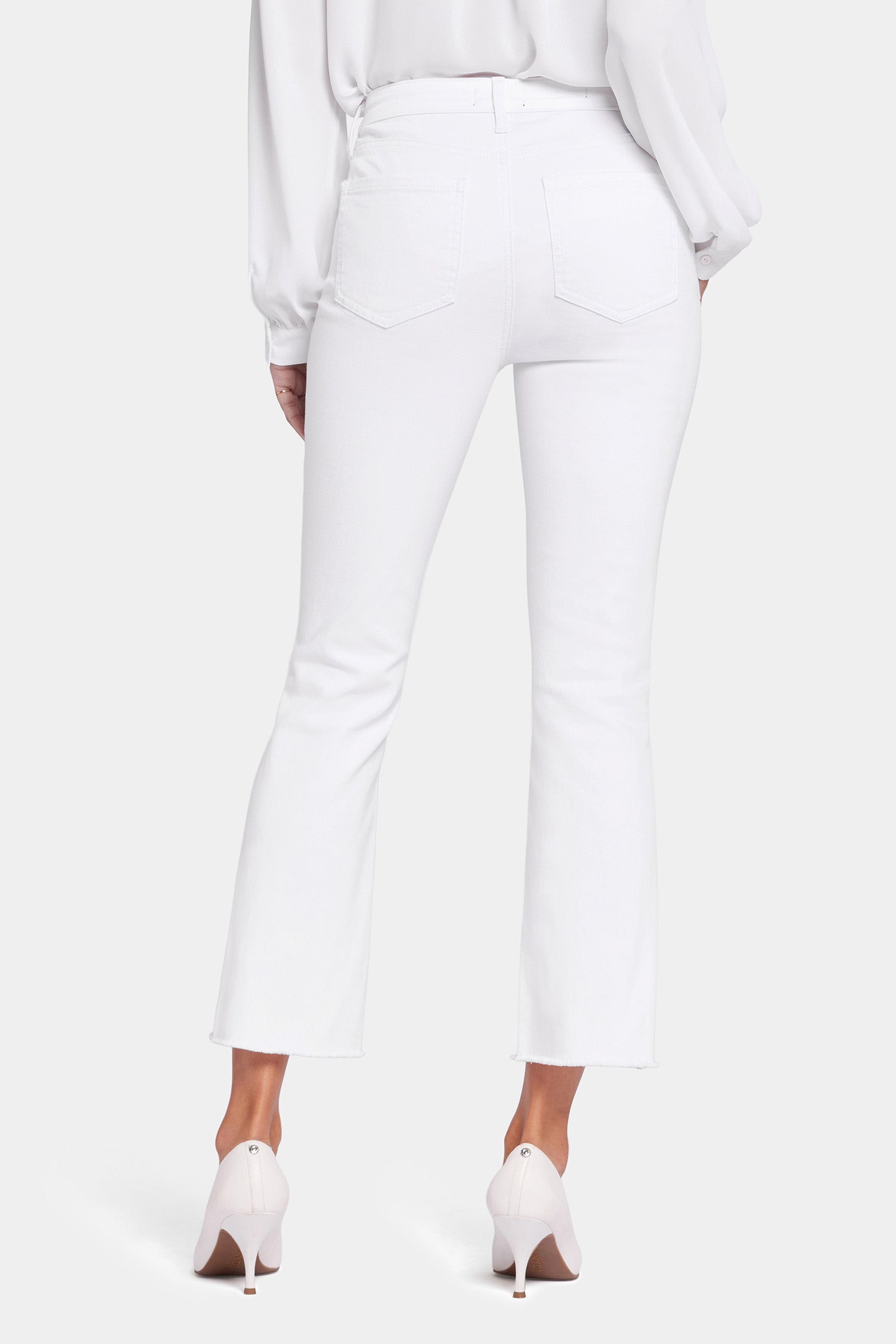 NYDJ Billie Mini Bootcut Ankle Jeans In Cool Embrace® Denim With Frayed Hems - Optic White