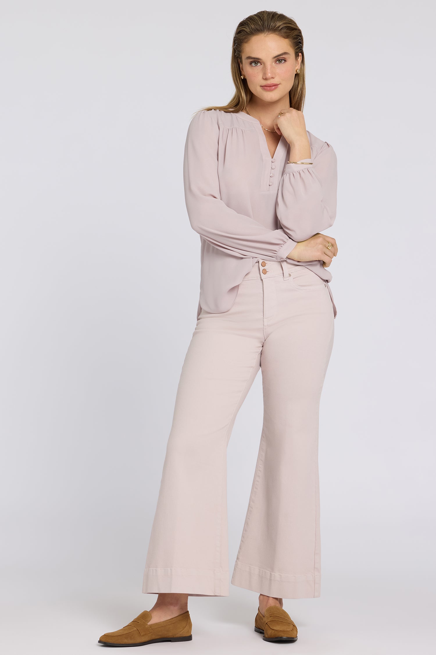 NYDJ Mia Palazzo Ankle Jeans In Cool Embrace® Denim With High Rise - Rock Flower