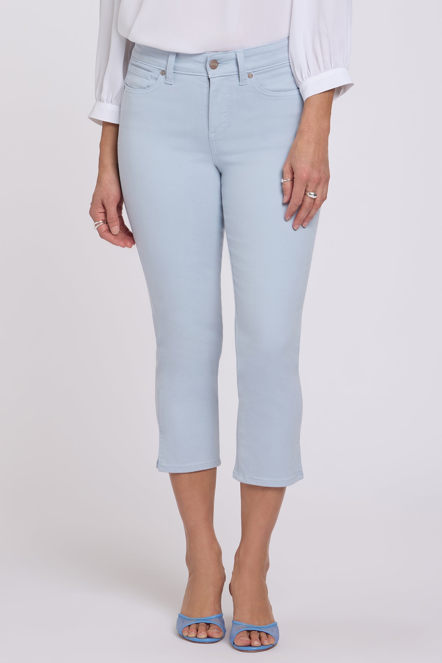 NYDJ Chloe Capri Jeans In Cool Embrace® Denim With Side Slits - Blue Clover