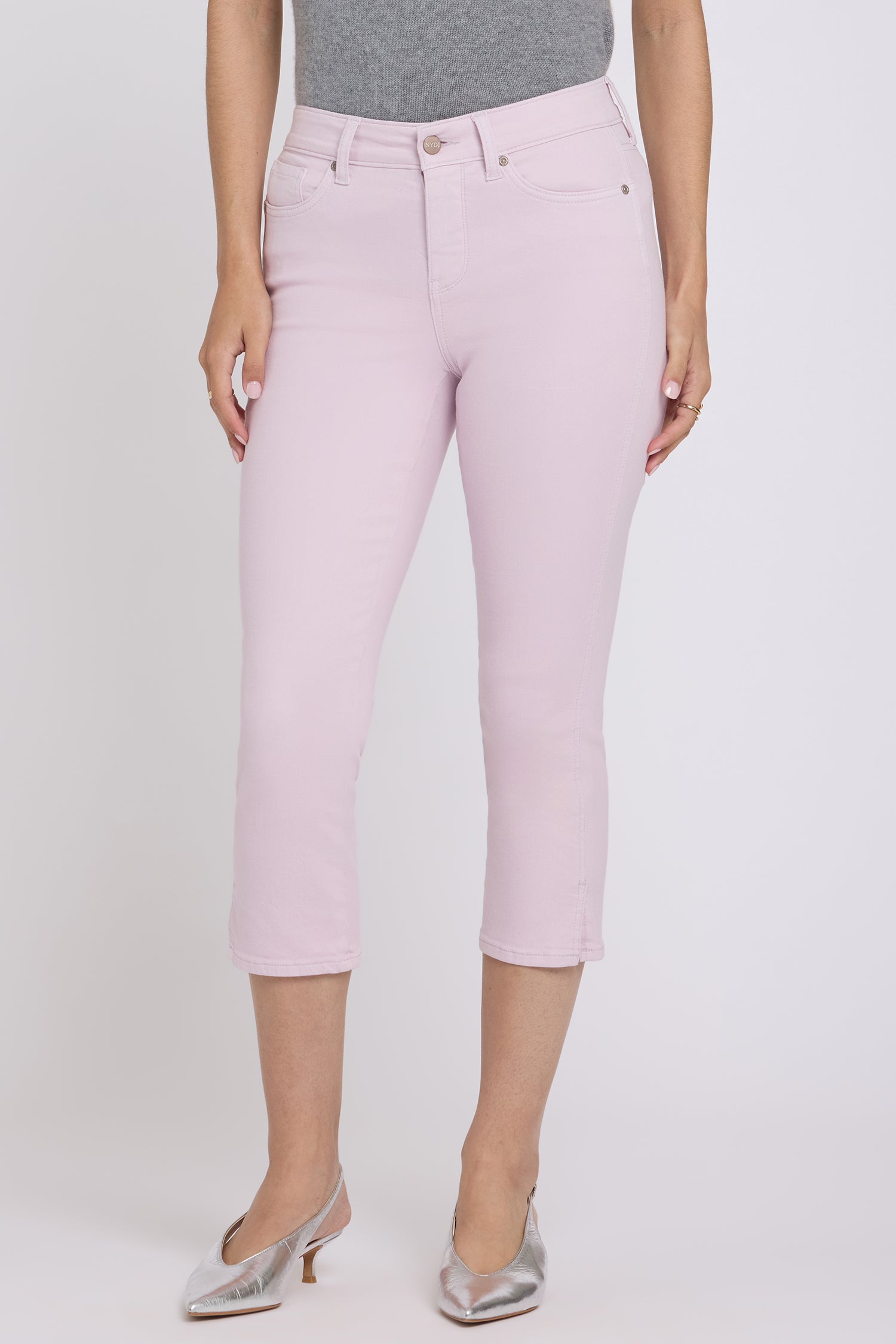 NYDJ Chloe Capri Jeans In Cool Embrace® Denim With Side Slits - Light Lilac