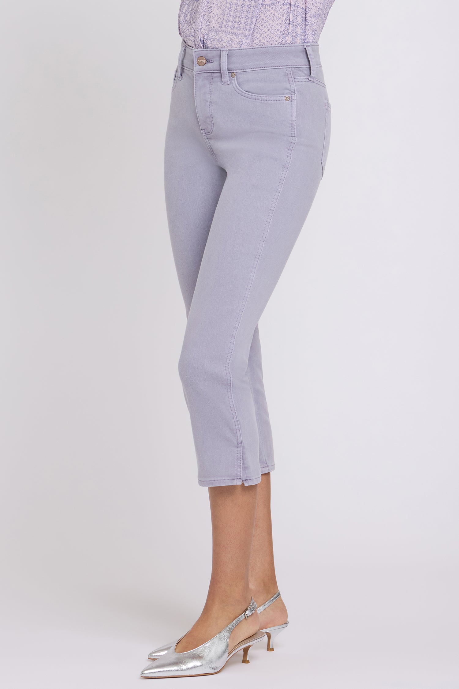 NYDJ Chloe Capri Jeans In Cool Embrace® Denim With Side Slits - Vintage Lavender