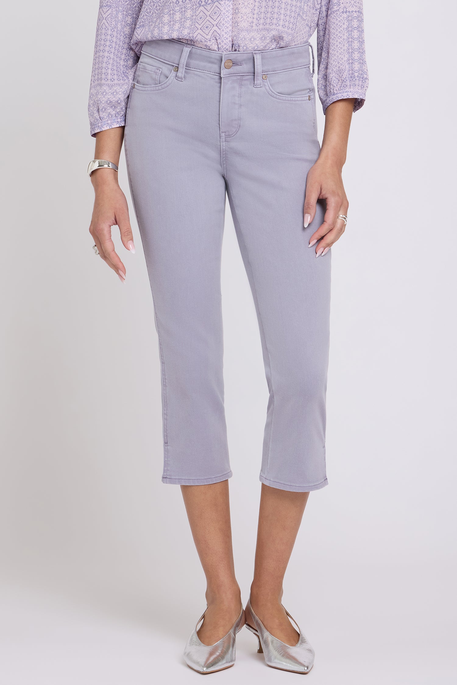 NYDJ Chloe Capri Jeans In Cool Embrace® Denim With Side Slits - Vintage Lavender