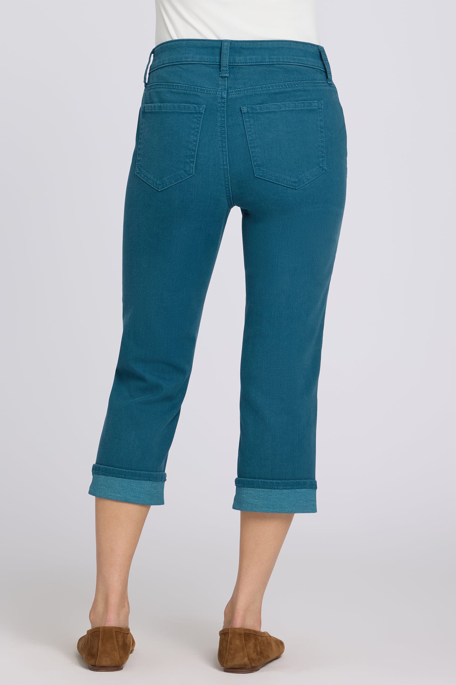 NYDJ Marilyn Straight Crop Jeans In Cool Embrace® Denim With Cuffs - Blue Lake