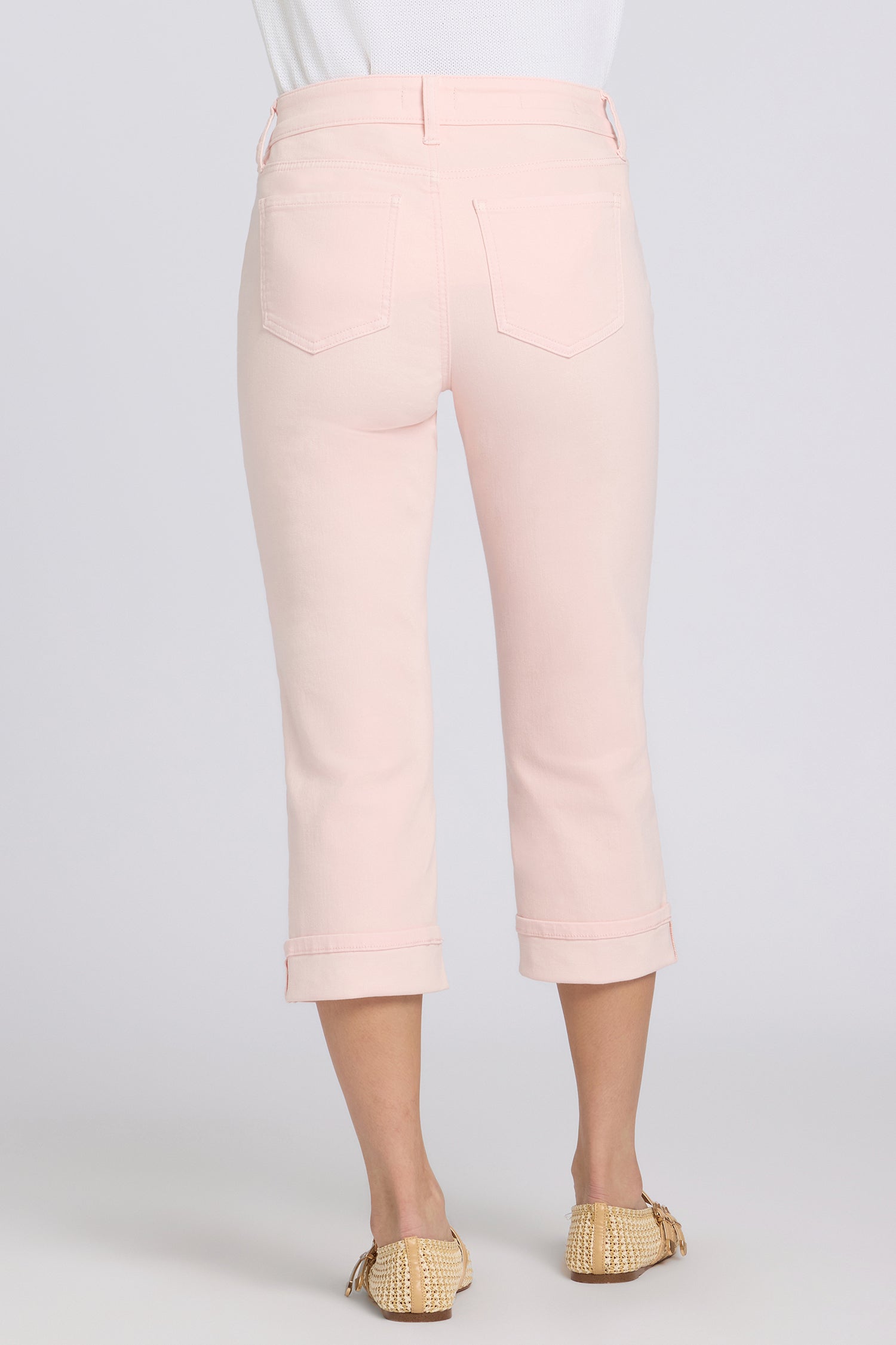 NYDJ Marilyn Straight Crop Jeans In Cool Embrace® Denim With Cuffs - Pink Dogwood