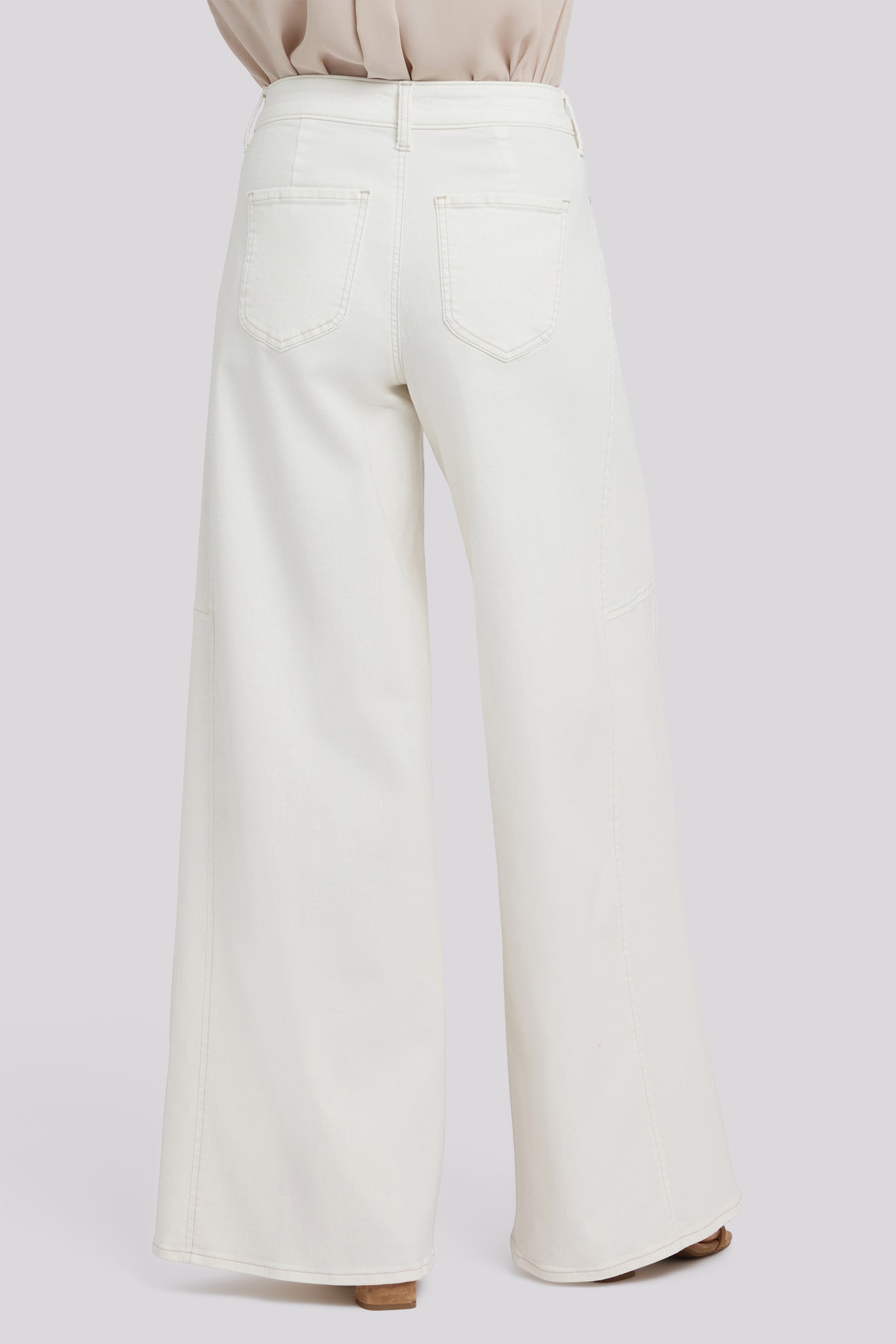 NYDJ Nova Super Wide Leg Jeans In Cool Embrace® Denim With Side Gussets - Vintage White