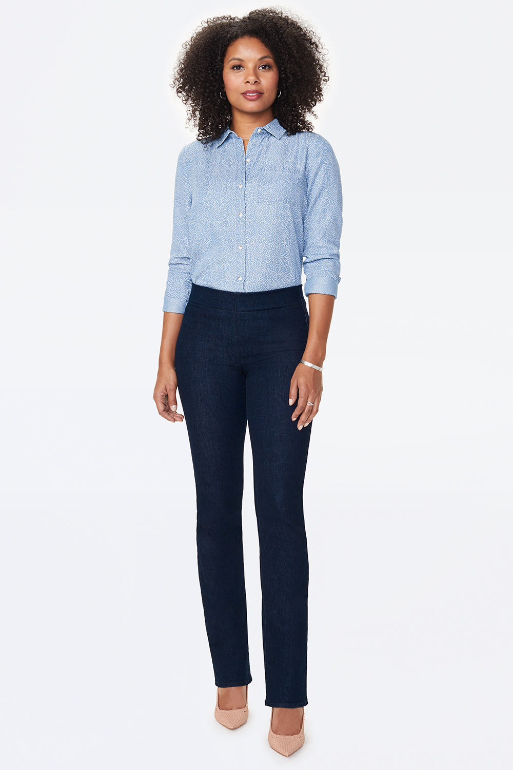 NYDJ Marilyn Straight Pull-On Jeans  - Rinse