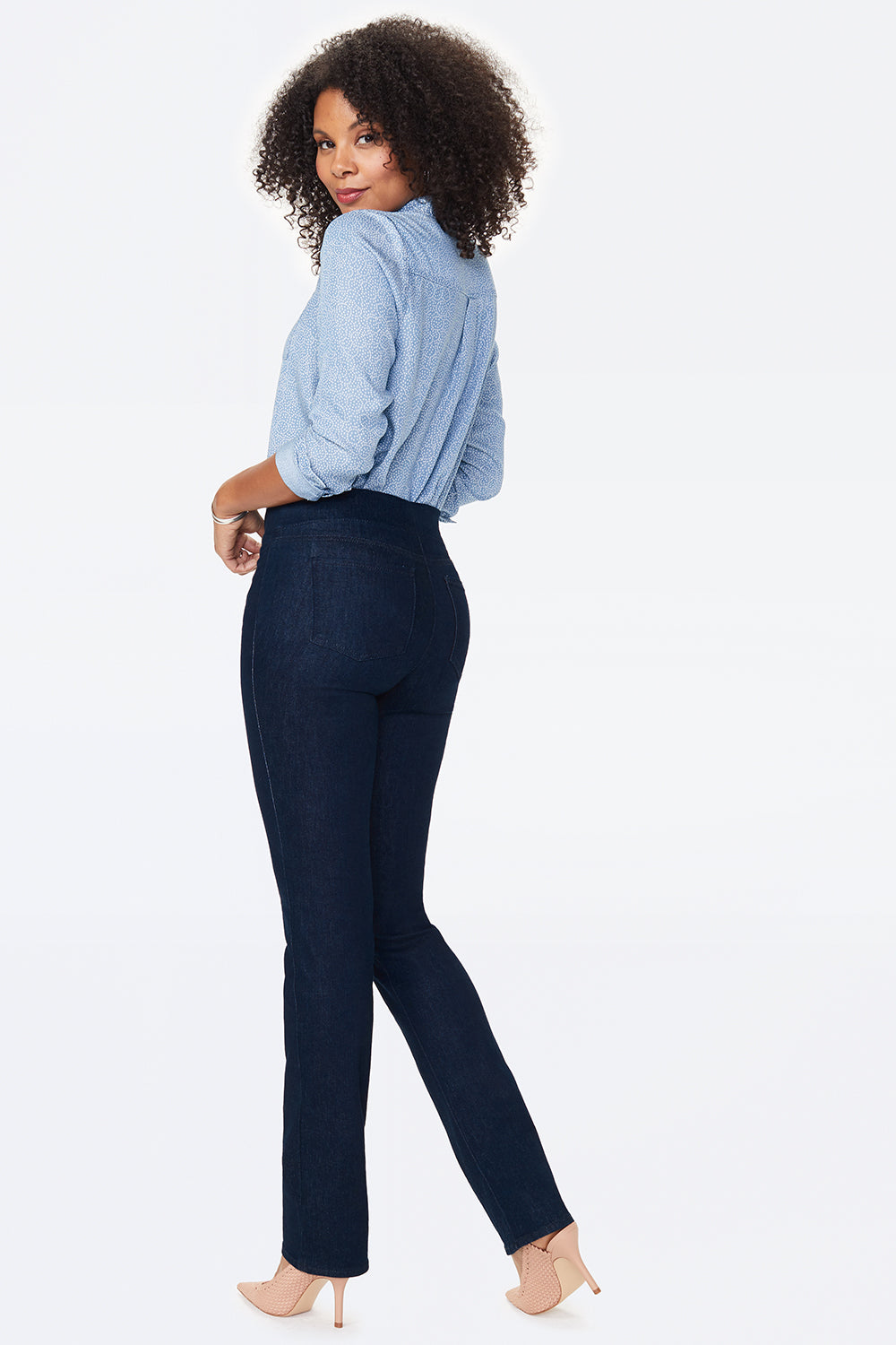 NYDJ Marilyn Straight Pull-On Jeans  - Rinse