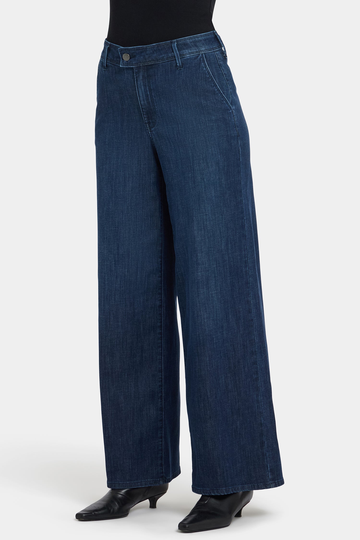 NYDJ Mona Wide Leg Trouser Jeans With High Rise - Louvre Sapphire