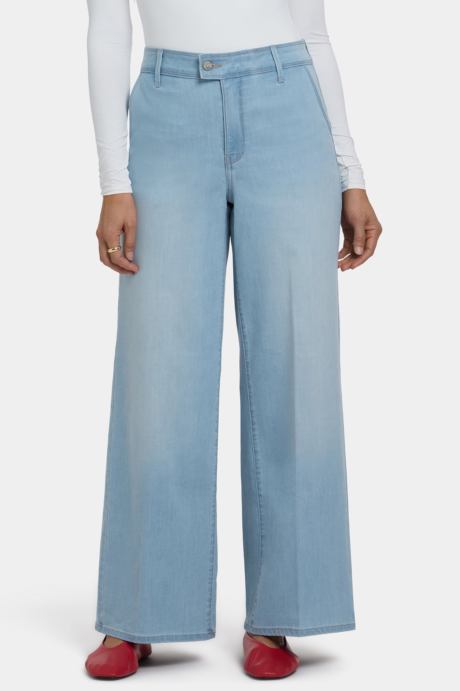 NYDJ Mona Wide Leg Trouser Jeans With High Rise - Oceanfront