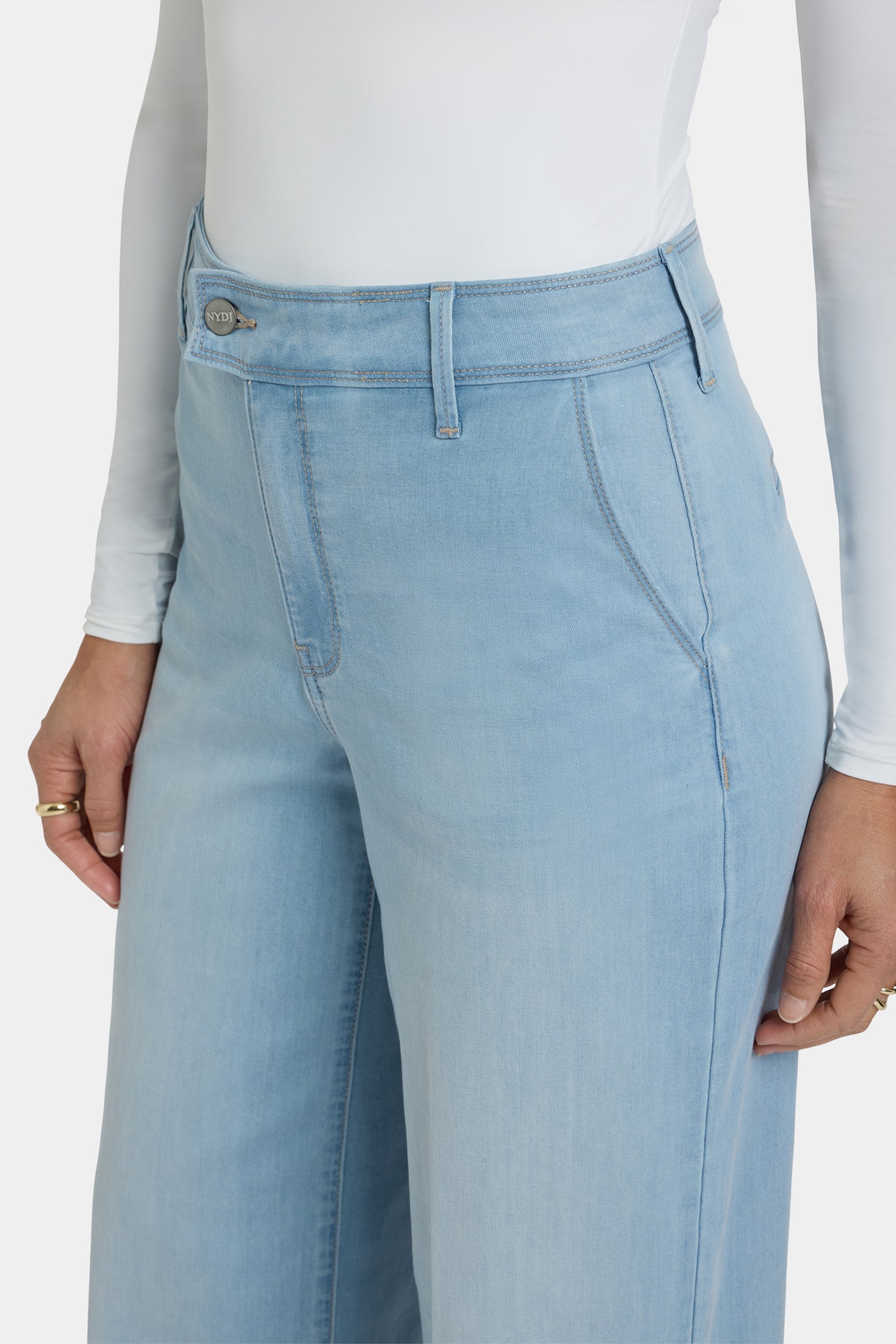 NYDJ Mona Wide Leg Trouser Jeans With High Rise - Oceanfront