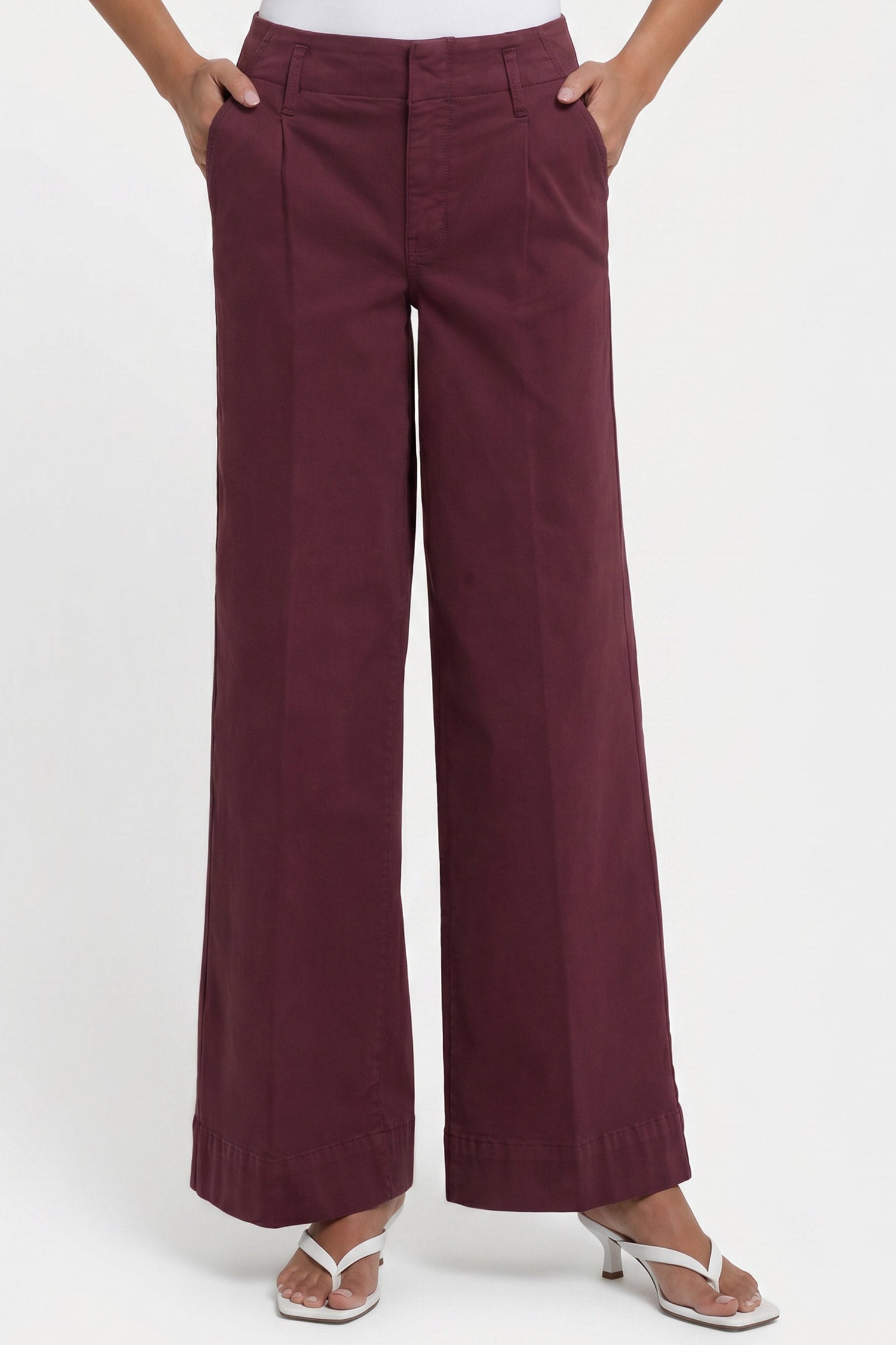 NYDJ Mona Wide Leg Trouser Jeans With High Rise - Sienna Red