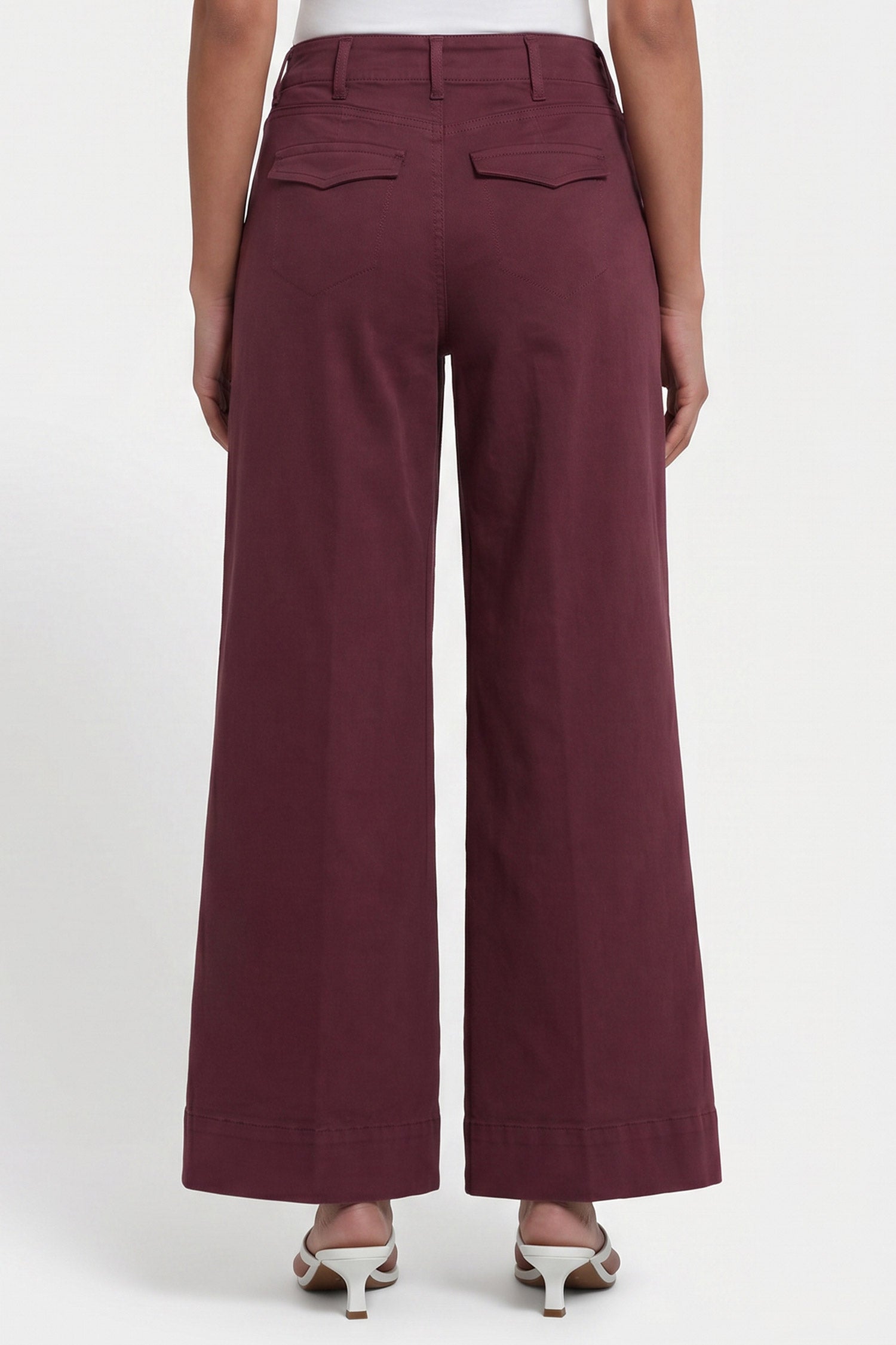 NYDJ Mona Wide Leg Trouser Jeans With High Rise - Sienna Red