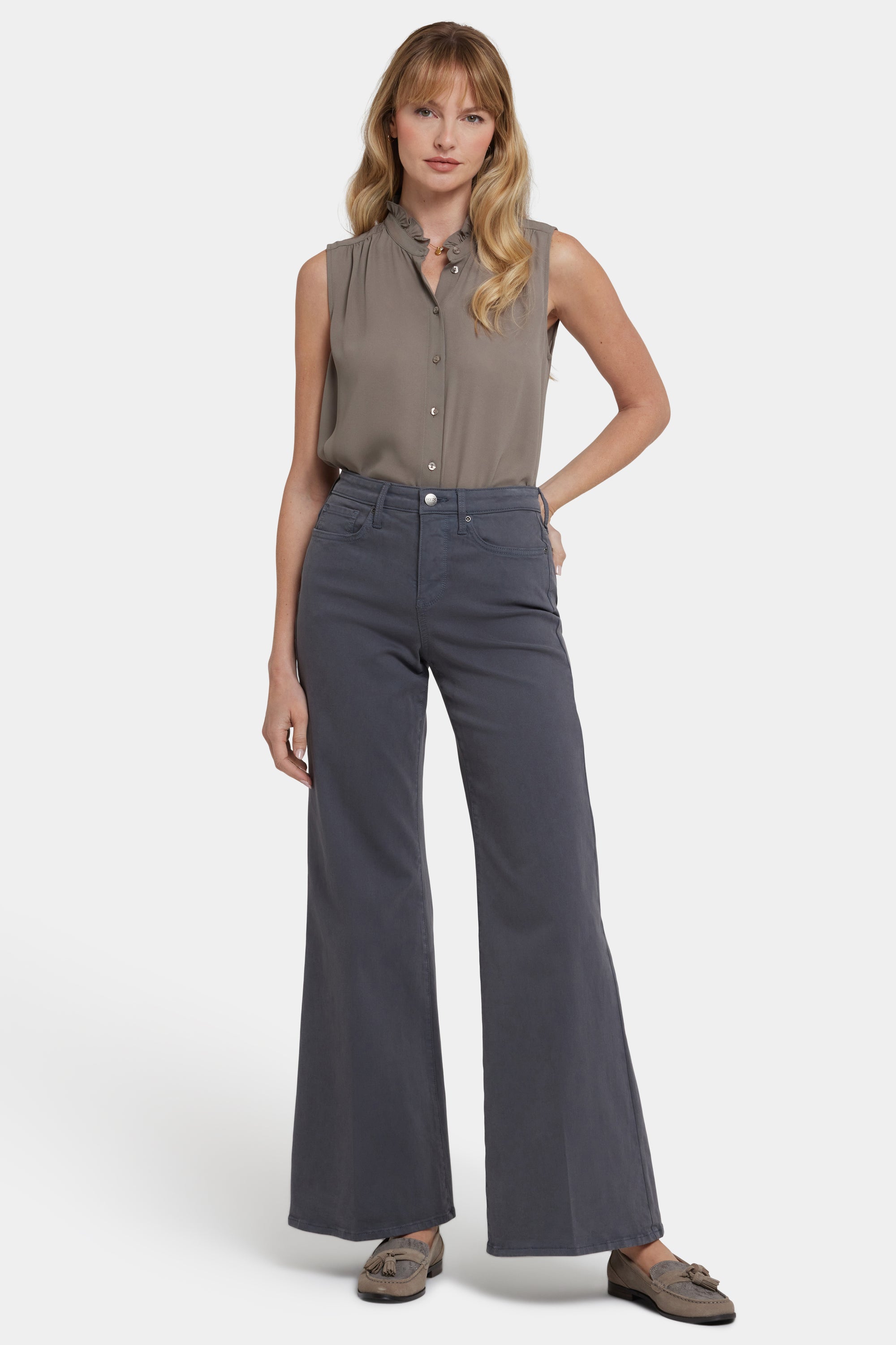 NYDJ Mia Palazzo Jeans With High Rise - Vintage Charcoal