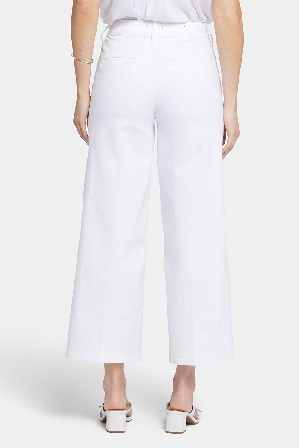 NYDJ Mona Wide Leg Trouser Ankle Jeans  With High Rise - Optic White