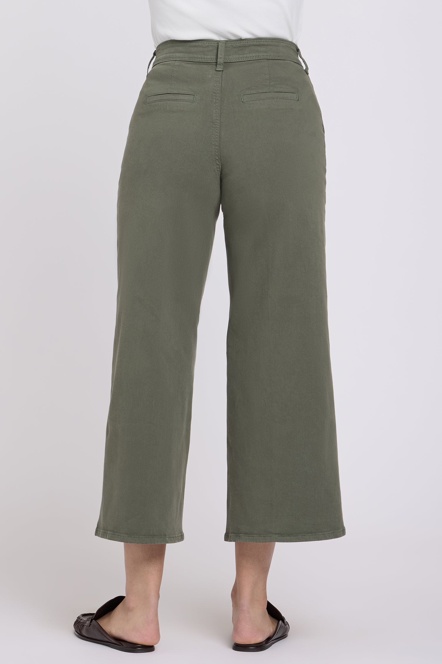 NYDJ Mona Wide Leg Trouser Ankle Jeans  With High Rise - Desert Green