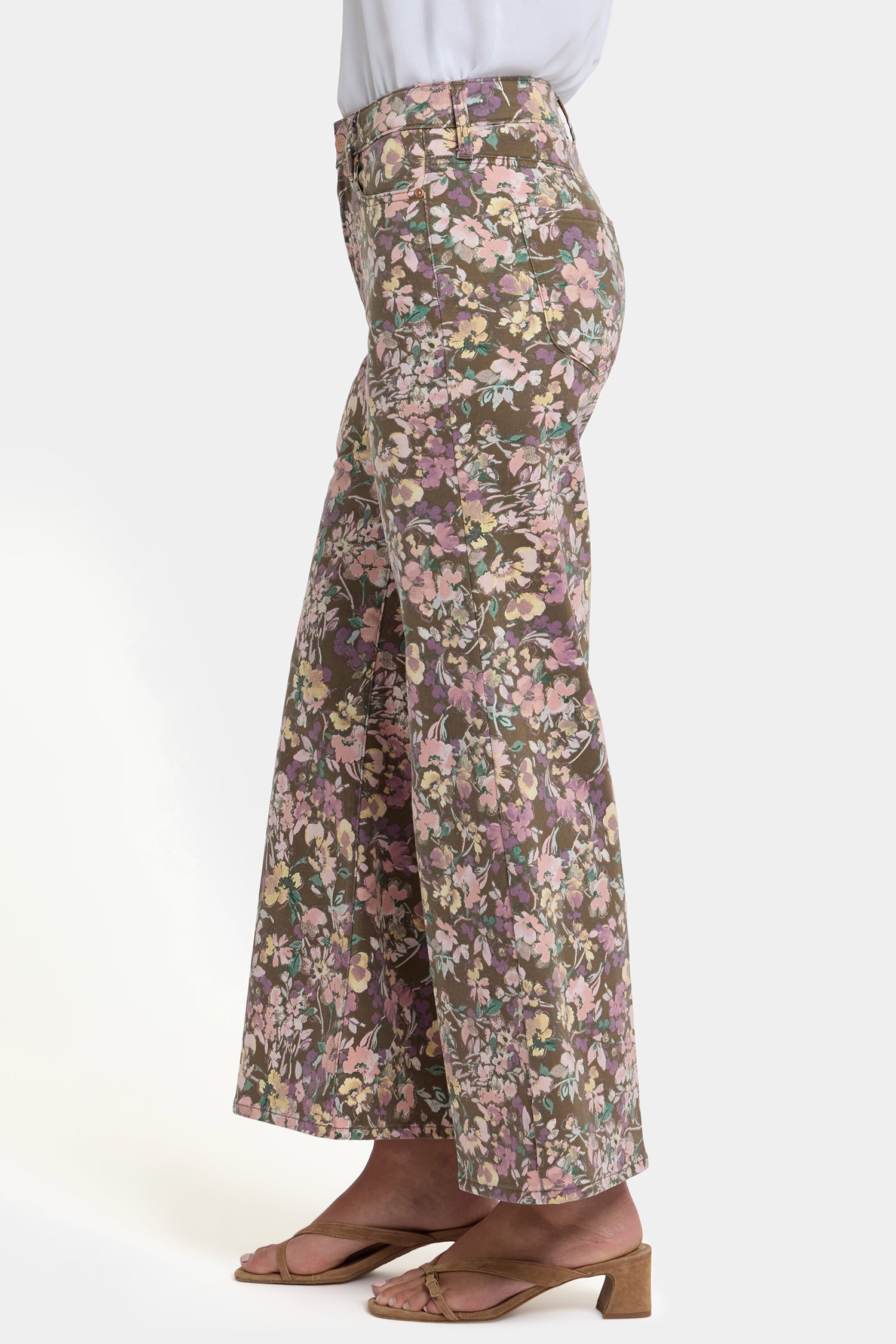 NYDJ Mia Palazzo Ankle Jeans With High Rise - Earth Blooms