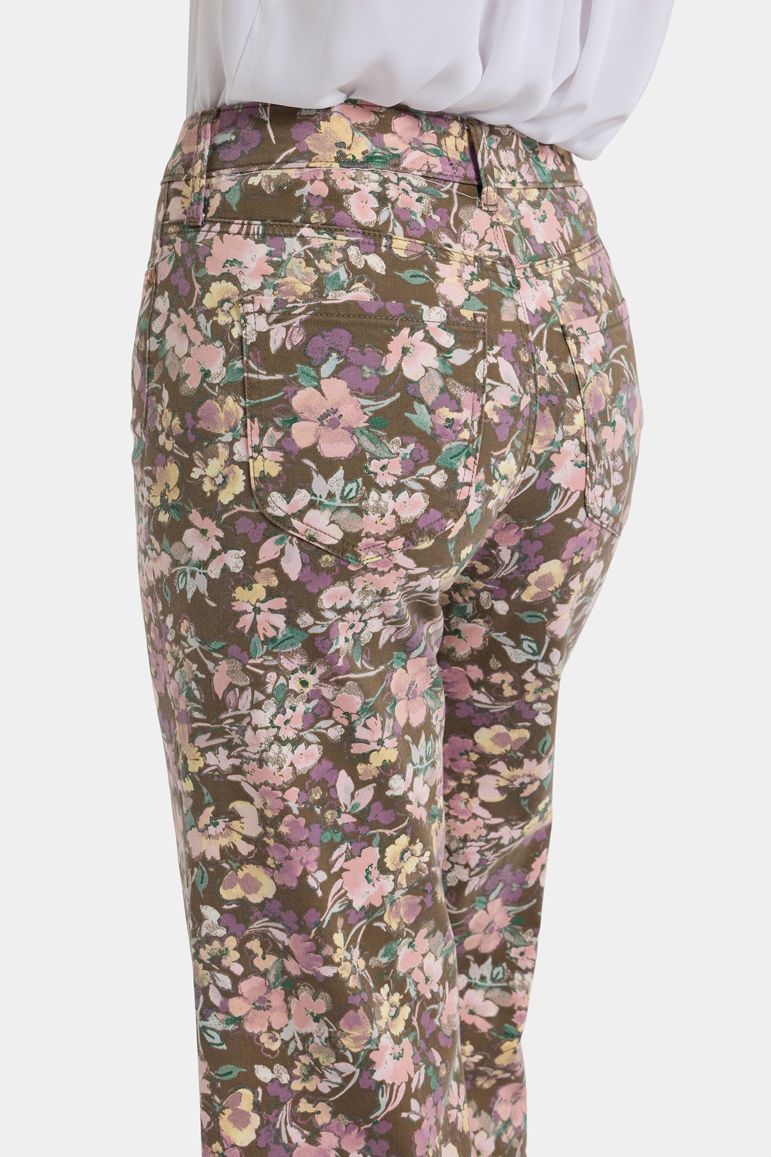 NYDJ Mia Palazzo Ankle Jeans With High Rise - Earth Blooms