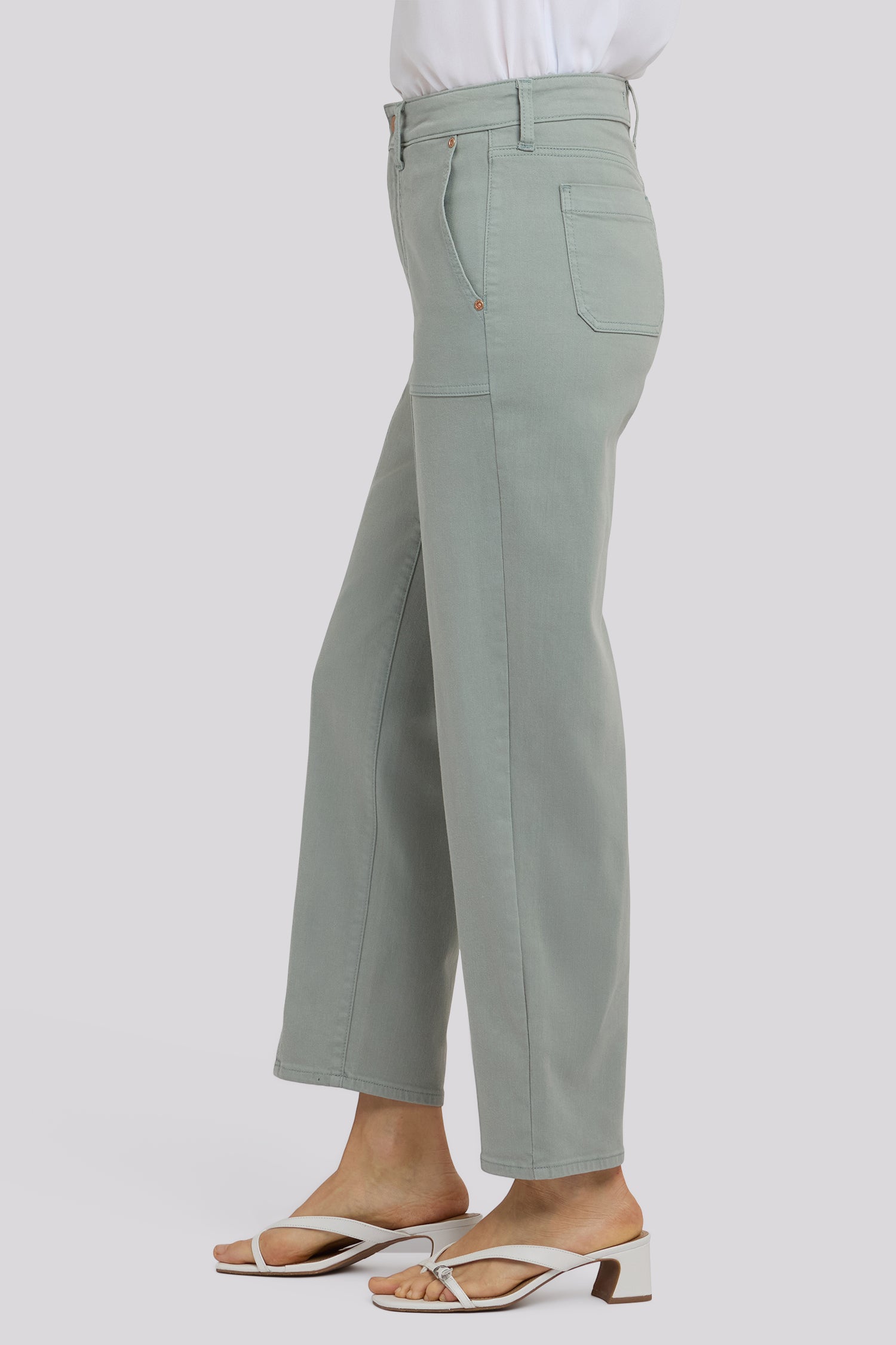 NYDJ Kasey Stovepipe Ankle Jeans With Utility Pockets And Seam Detail - Mistletoe