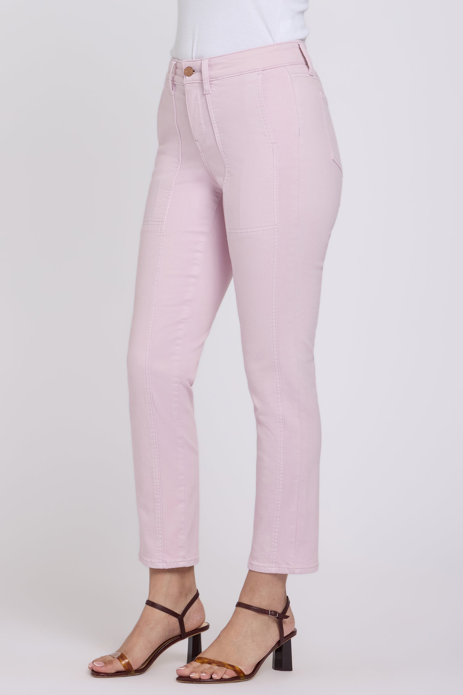 NYDJ Margot Girlfriend Jeans With Front Seam Detail - Light Lilac