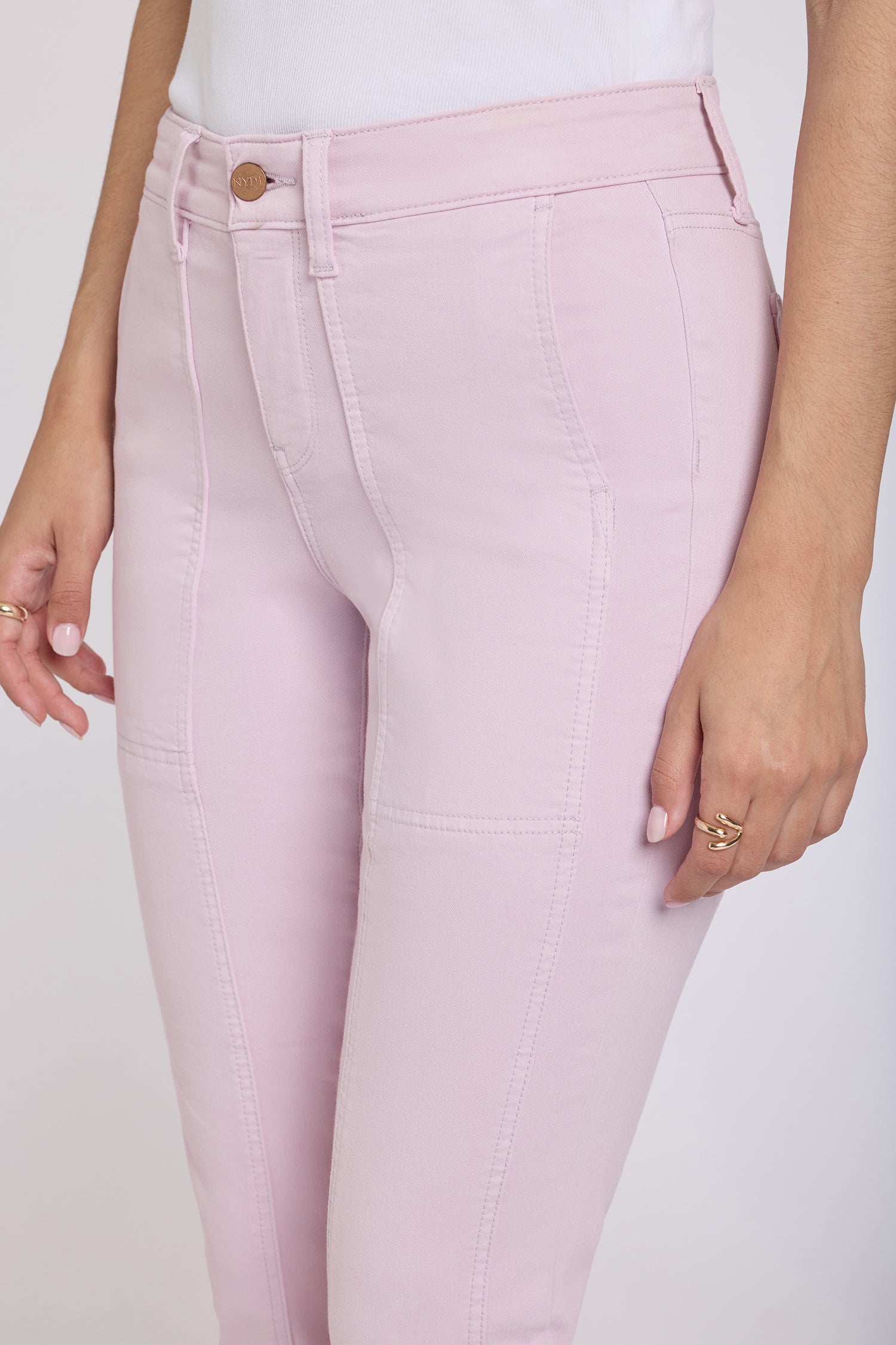 NYDJ Margot Girlfriend Jeans With Front Seam Detail - Light Lilac