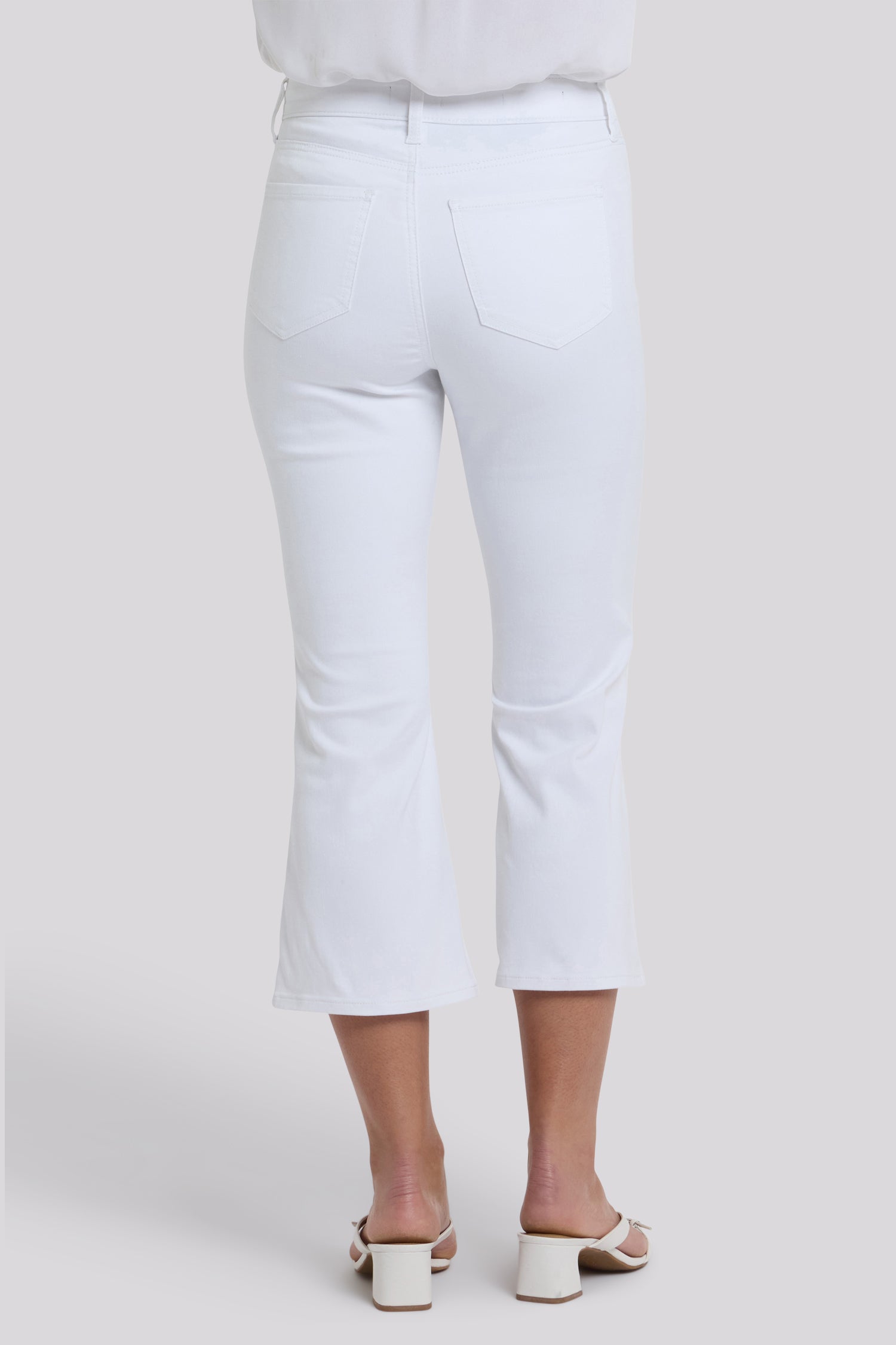 NYDJ Monica Kick Flare Crop Jeans With High Rise - Optic White