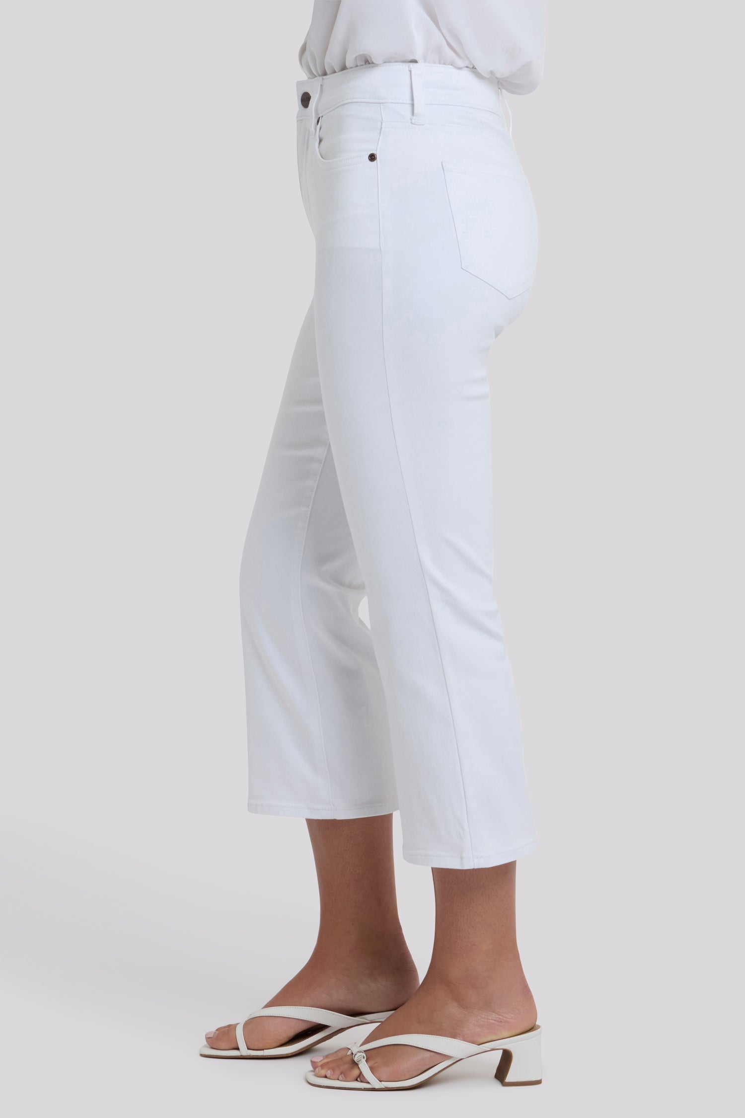 NYDJ Monica Kick Flare Crop Jeans With High Rise - Optic White