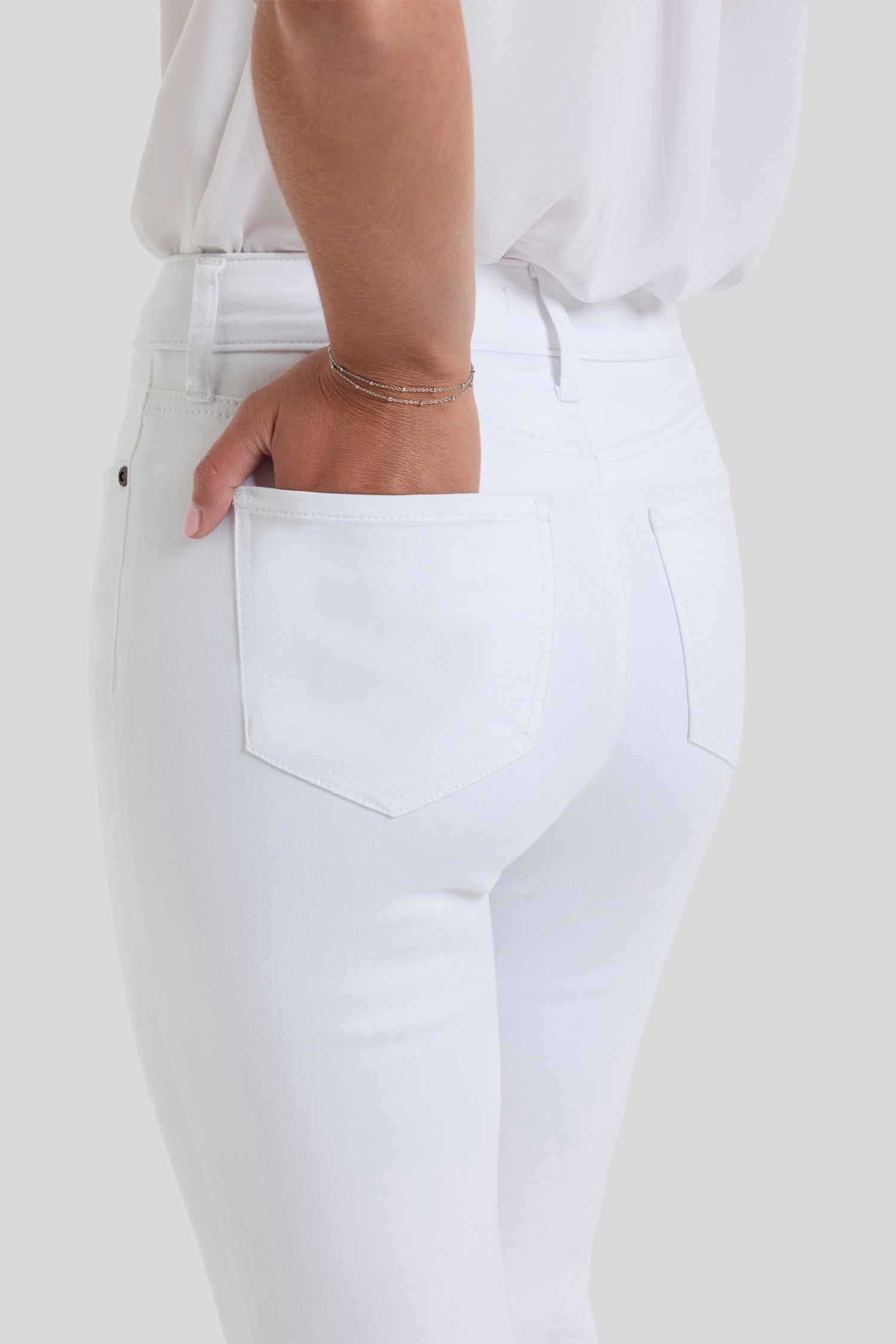 NYDJ Monica Kick Flare Crop Jeans With High Rise - Optic White