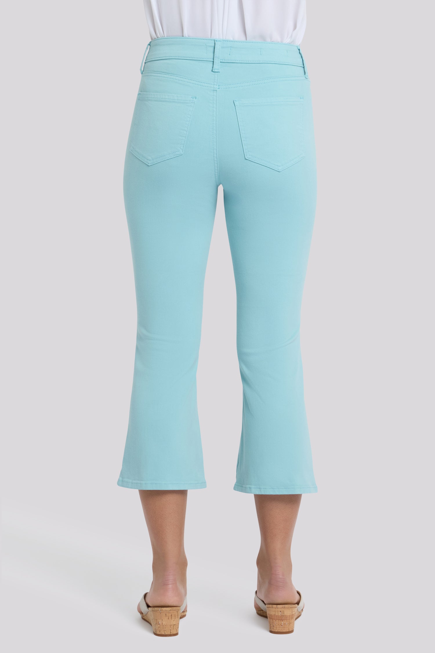 NYDJ Monica Kick Flare Crop Jeans With High Rise - Aqua Haze