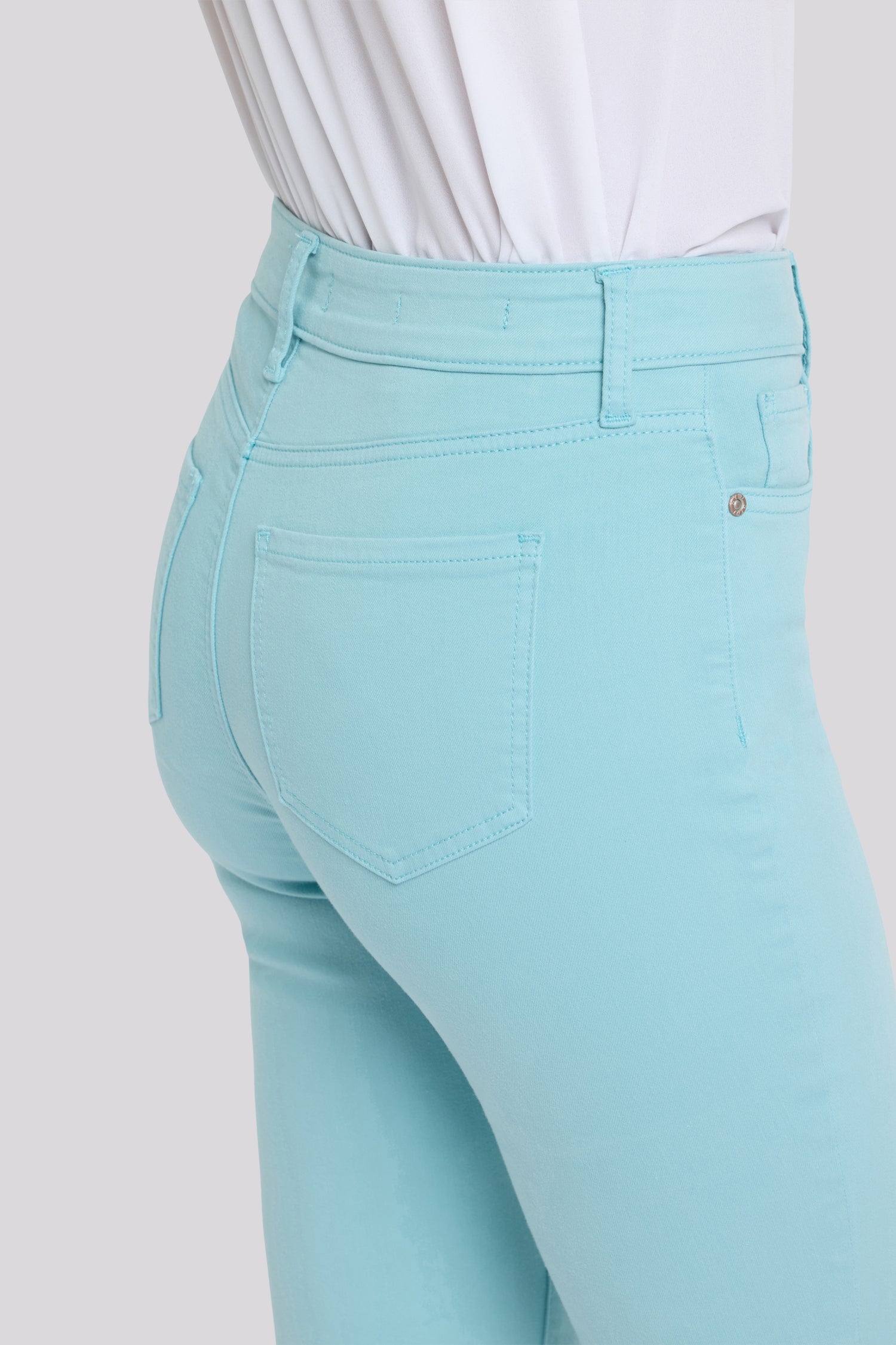 NYDJ Monica Kick Flare Crop Jeans With High Rise - Aqua Haze