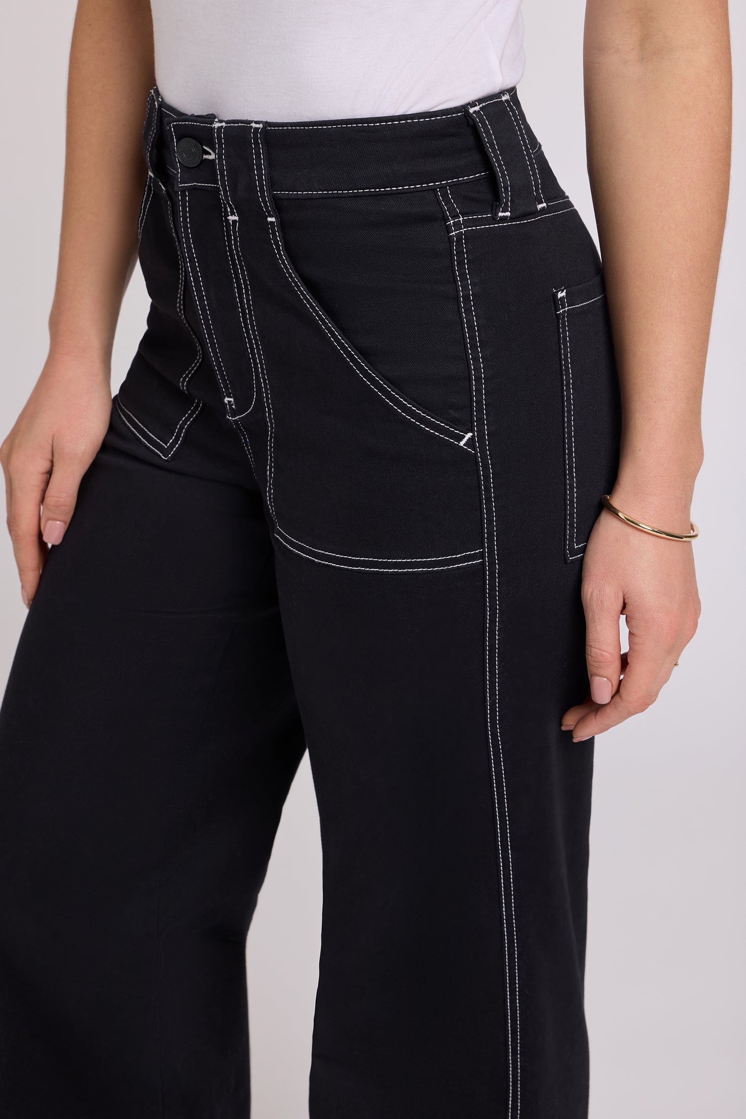 NYDJ Mia Palazzo Jeans With High Rise, Utility Pockets And 31